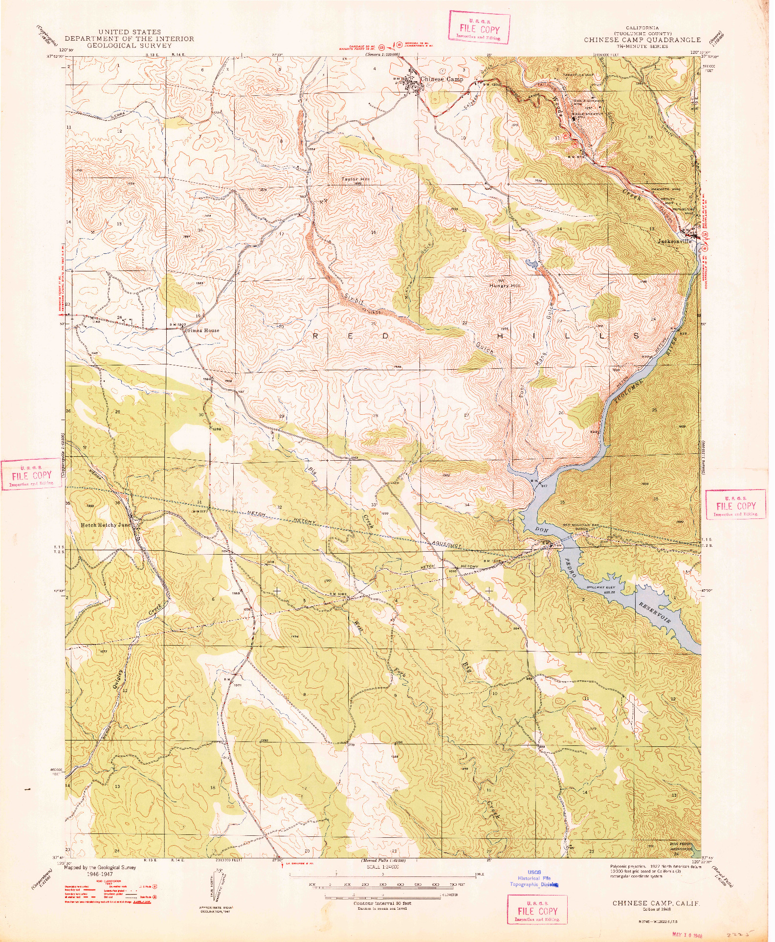 USGS 1:24000-SCALE QUADRANGLE FOR CHINESE CAMP, CA 1948
