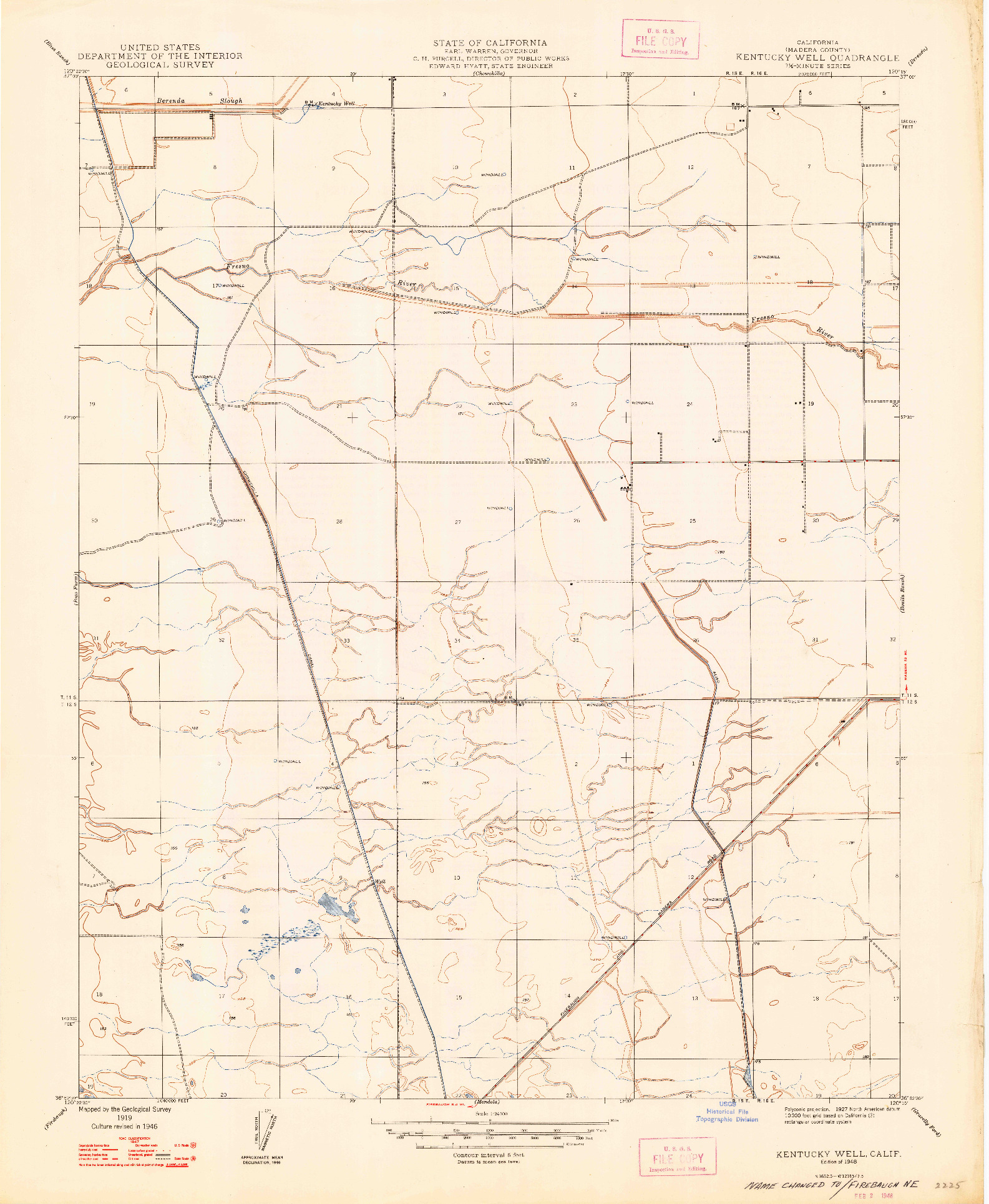 USGS 1:24000-SCALE QUADRANGLE FOR KENTUCKY WELL, CA 1948