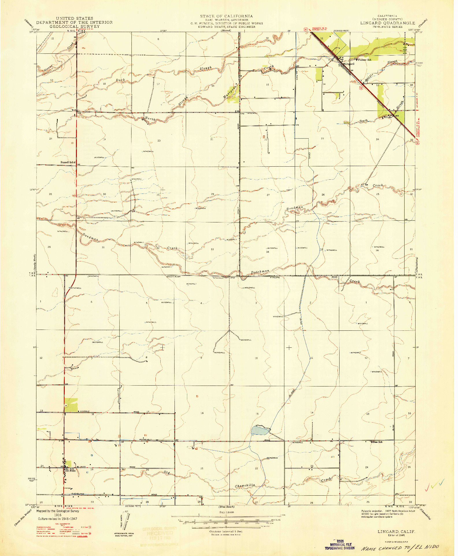 USGS 1:24000-SCALE QUADRANGLE FOR LINGARD, CA 1948