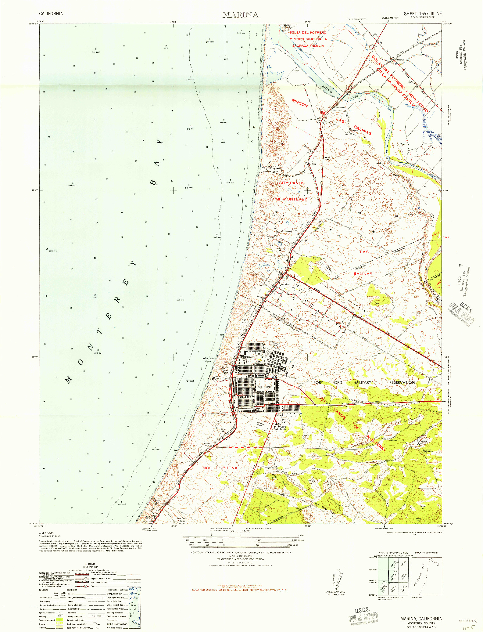USGS 1:24000-SCALE QUADRANGLE FOR MARINA, CA 1948