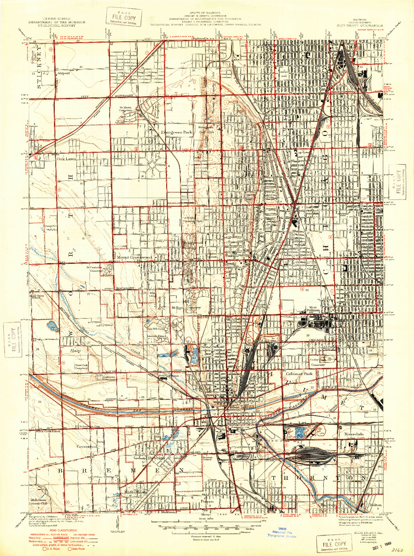 USGS 1:24000-SCALE QUADRANGLE FOR BLUE ISLAND, IL 1929