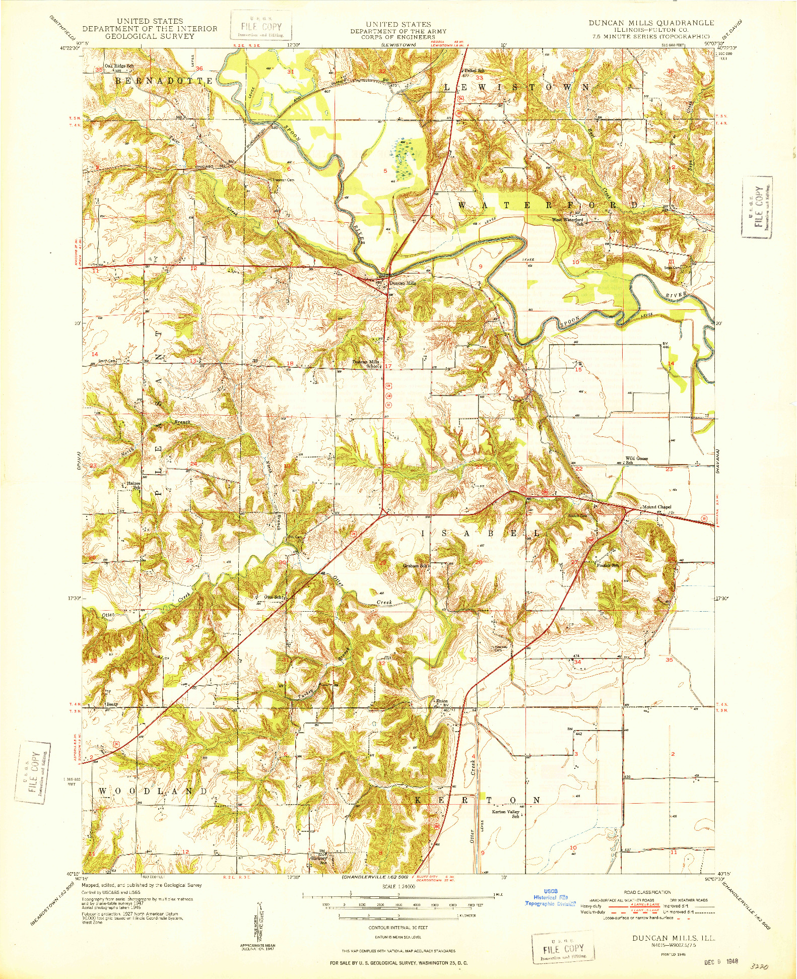 USGS 1:24000-SCALE QUADRANGLE FOR DUNCAN MILLS, IL 1948