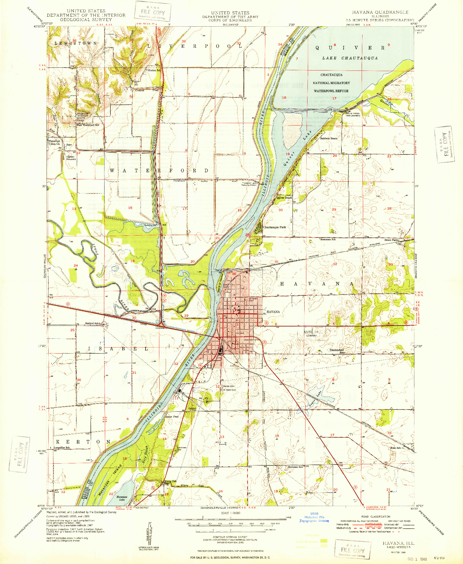 USGS 1:24000-SCALE QUADRANGLE FOR HAVANA, IL 1948