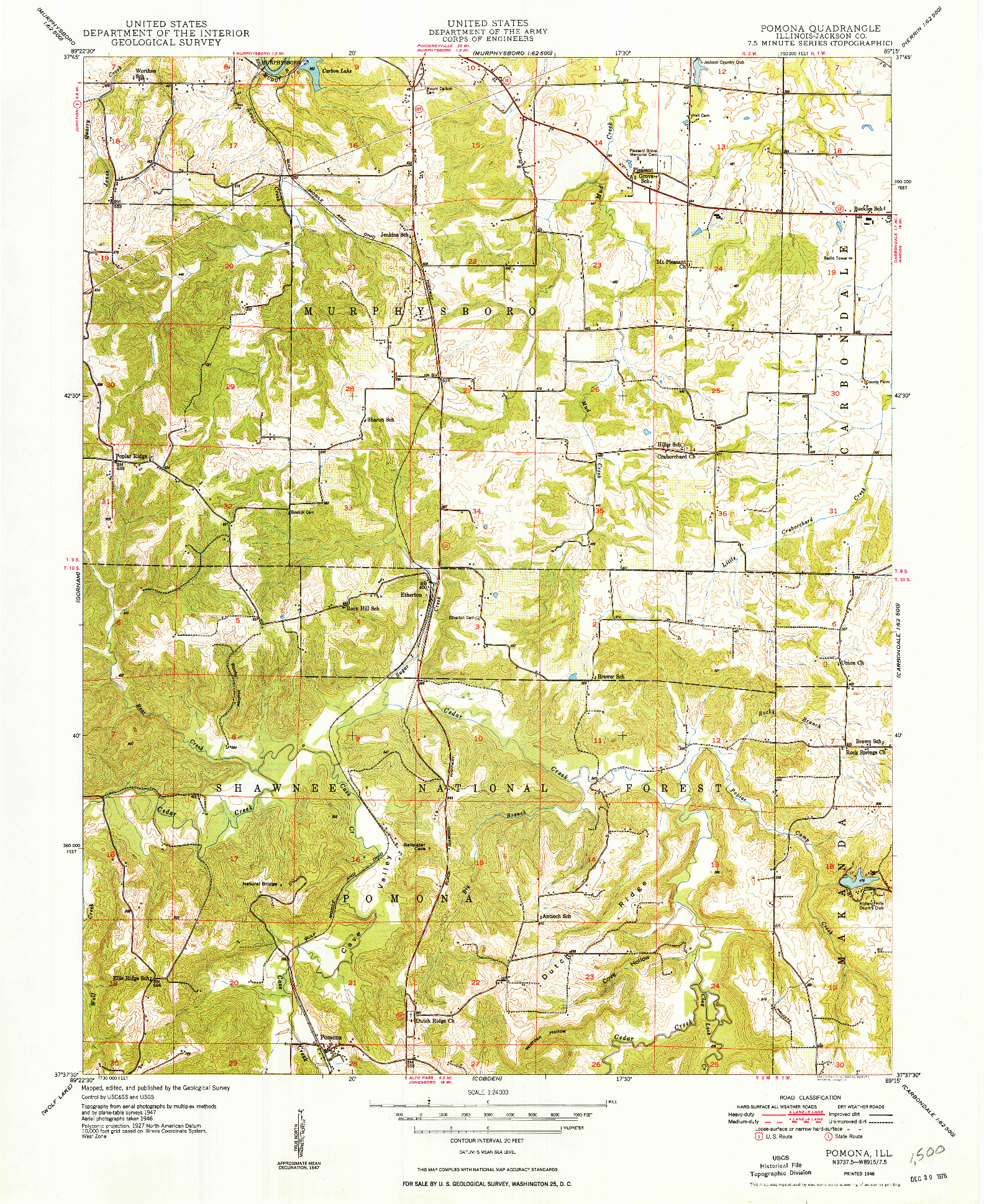 USGS 1:24000-SCALE QUADRANGLE FOR POMONA, IL 1948