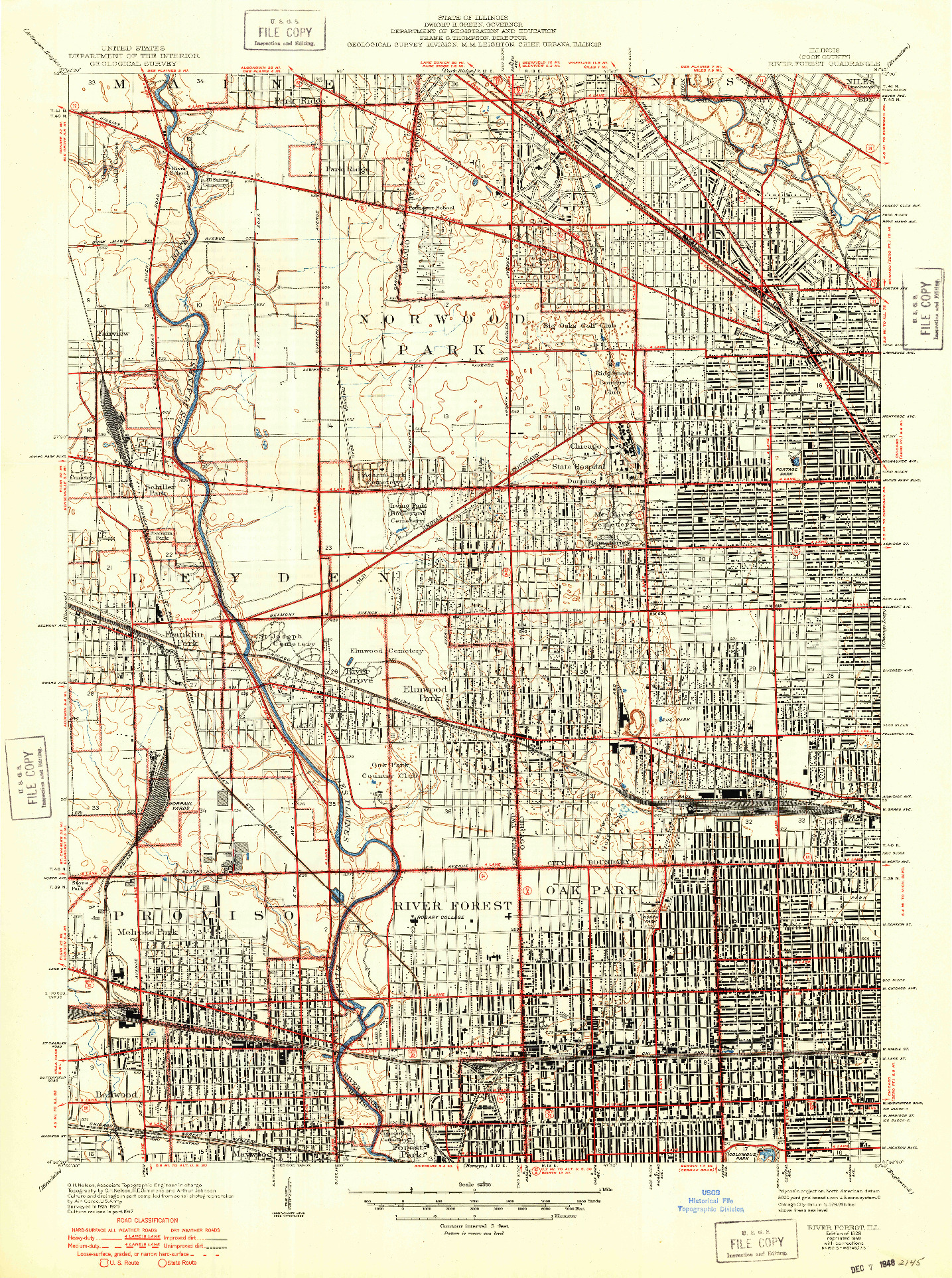 USGS 1:24000-SCALE QUADRANGLE FOR RIVER FOREST, IL 1928