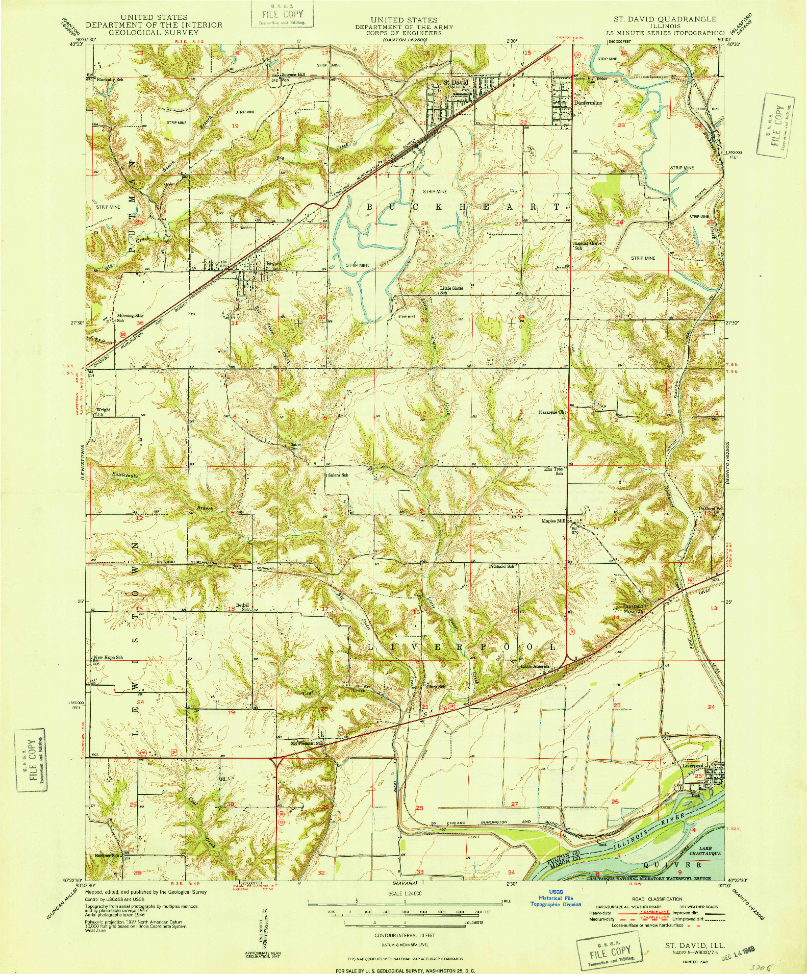 USGS 1:24000-SCALE QUADRANGLE FOR ST. DAVID, IL 1948