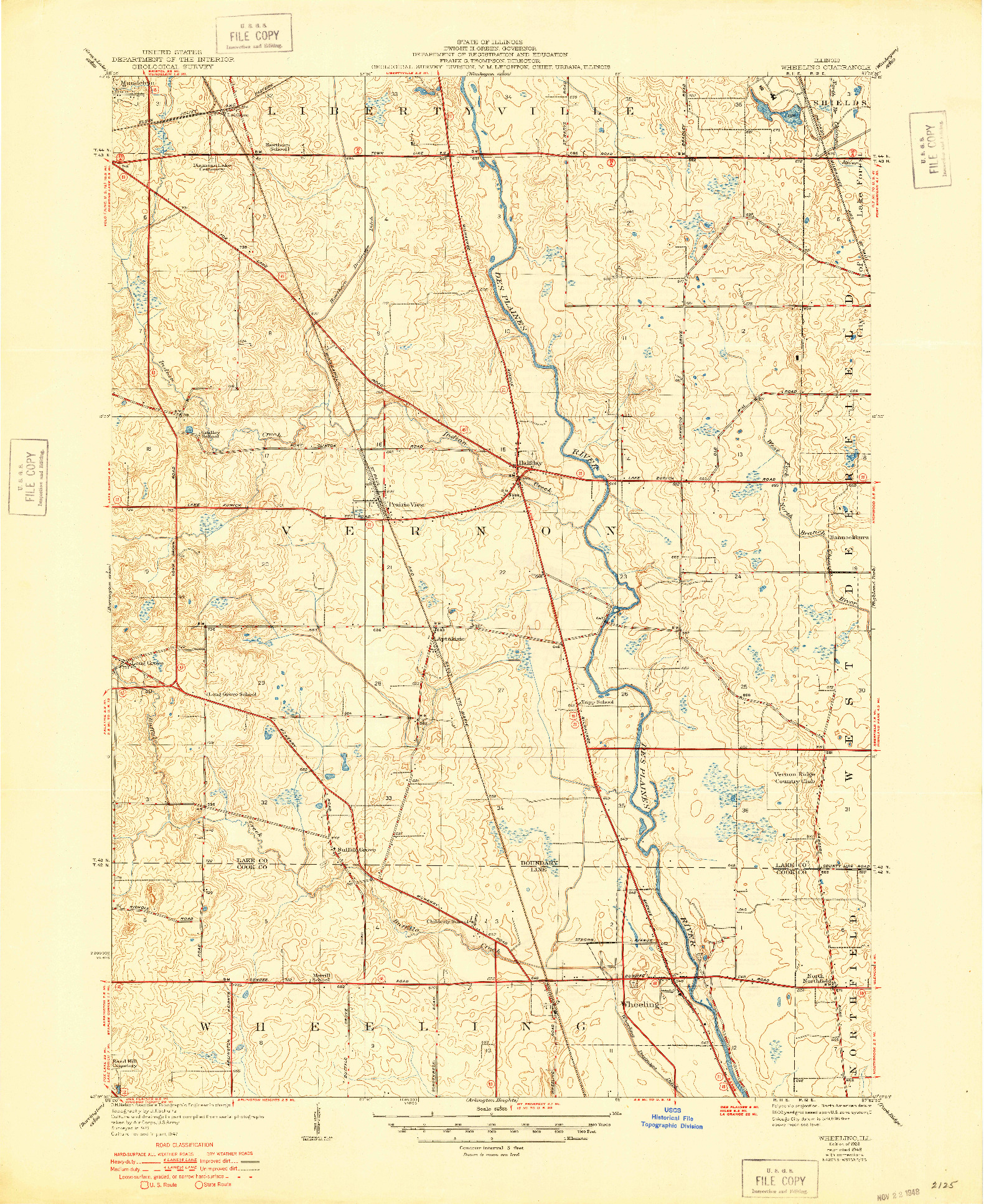 USGS 1:24000-SCALE QUADRANGLE FOR WHEELING, IL 1928