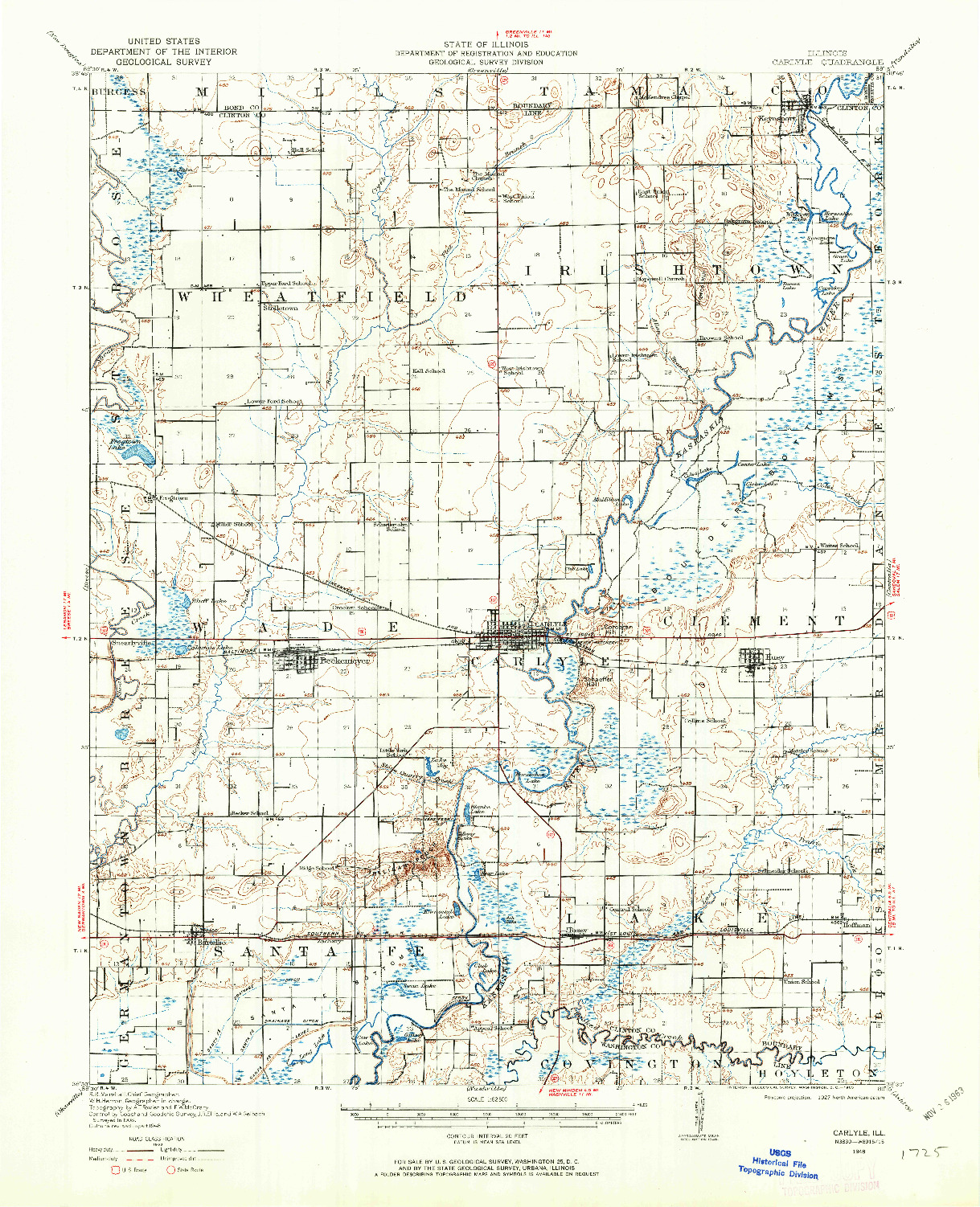 USGS 1:62500-SCALE QUADRANGLE FOR CARLYLE, IL 1948