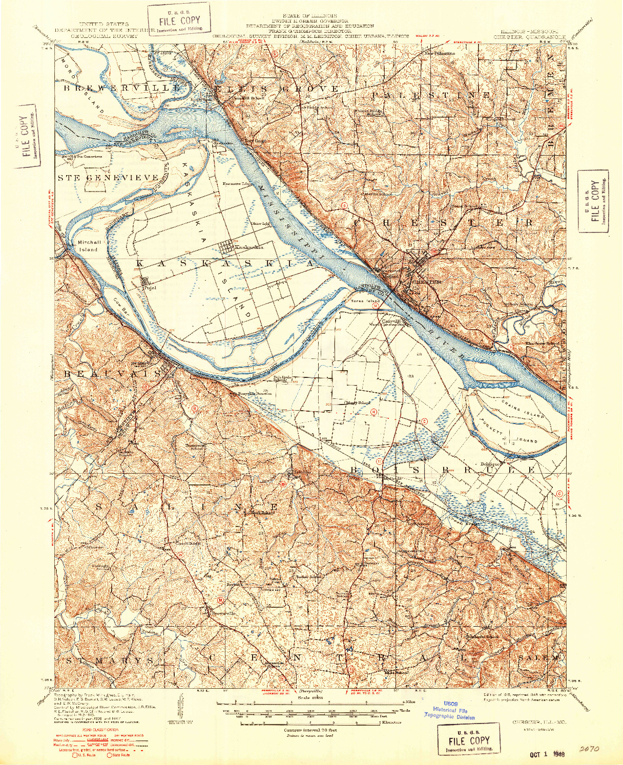 USGS 1:62500-SCALE QUADRANGLE FOR CHESTER, IL 1915