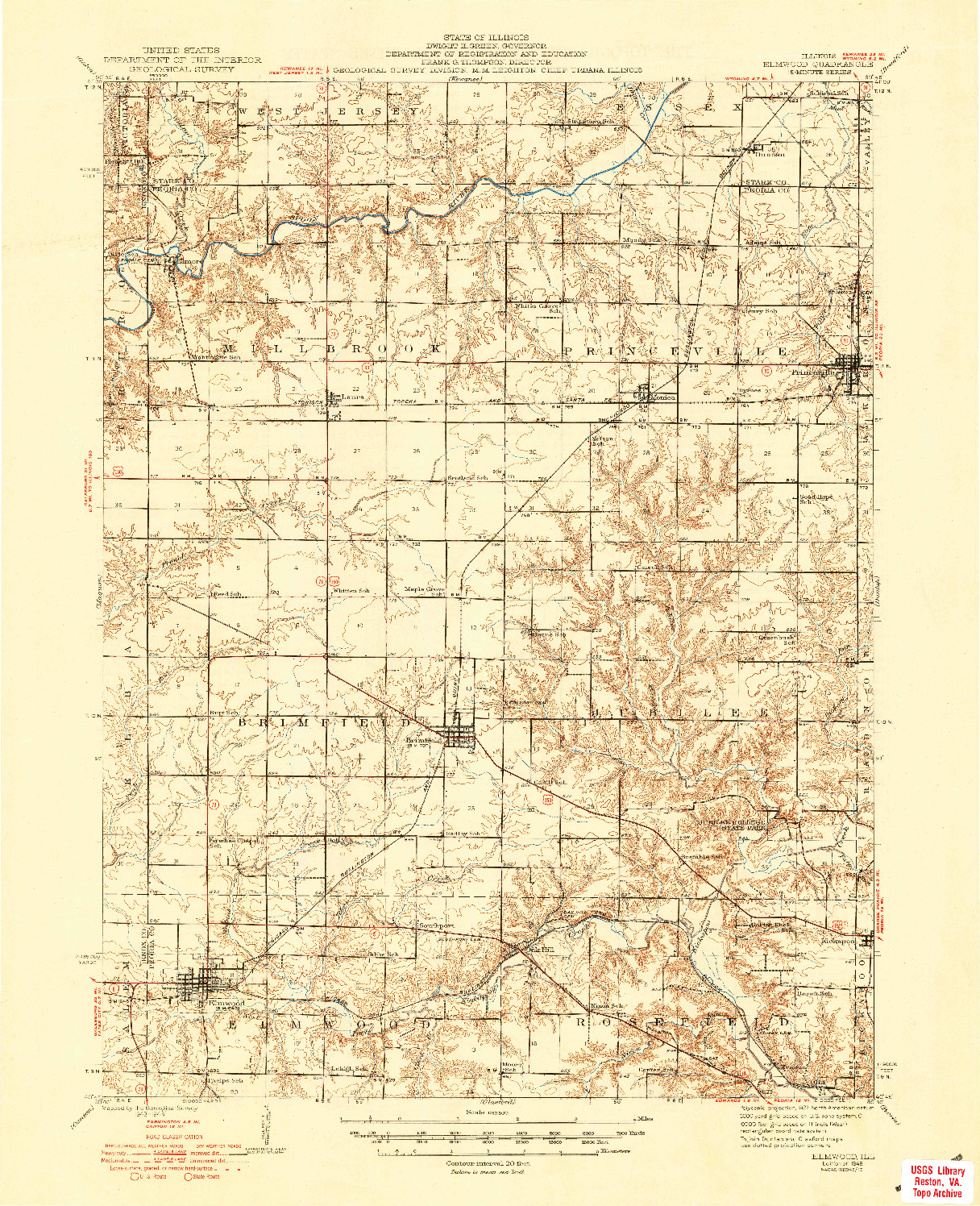 USGS 1:62500-SCALE QUADRANGLE FOR ELMWOOD, IL 1948