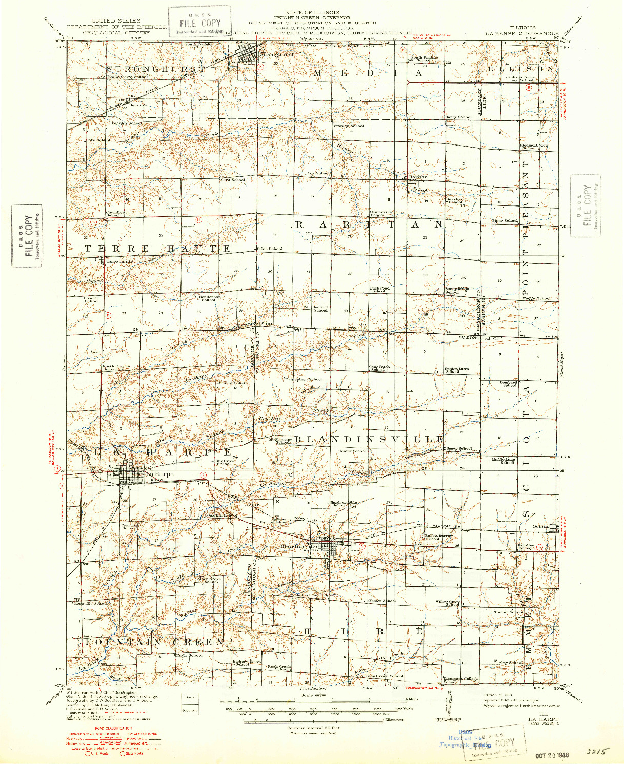 USGS 1:62500-SCALE QUADRANGLE FOR LA HARPE, IL 1918