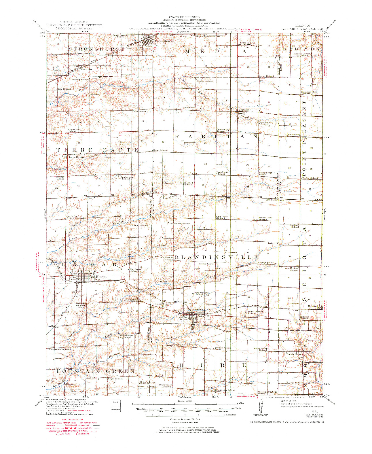 USGS 1:62500-SCALE QUADRANGLE FOR LA HARPE, IL 1918