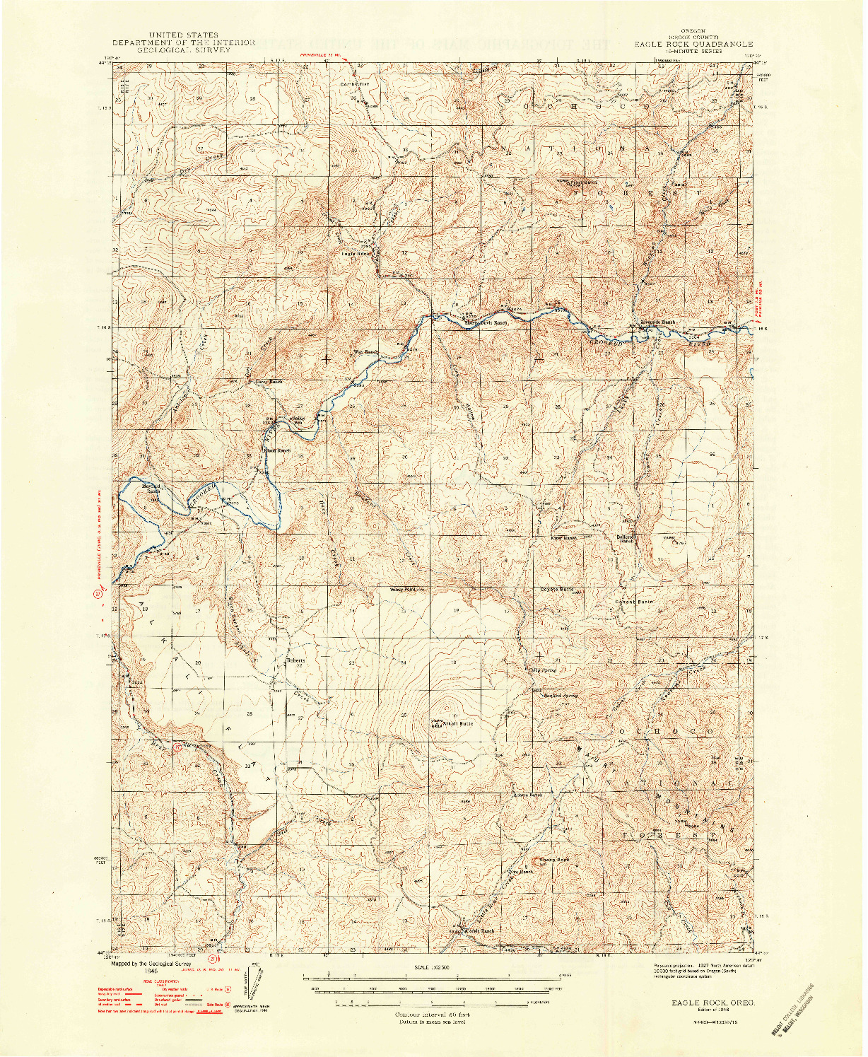 USGS 1:62500-SCALE QUADRANGLE FOR EAGLE ROCK, OR 1948