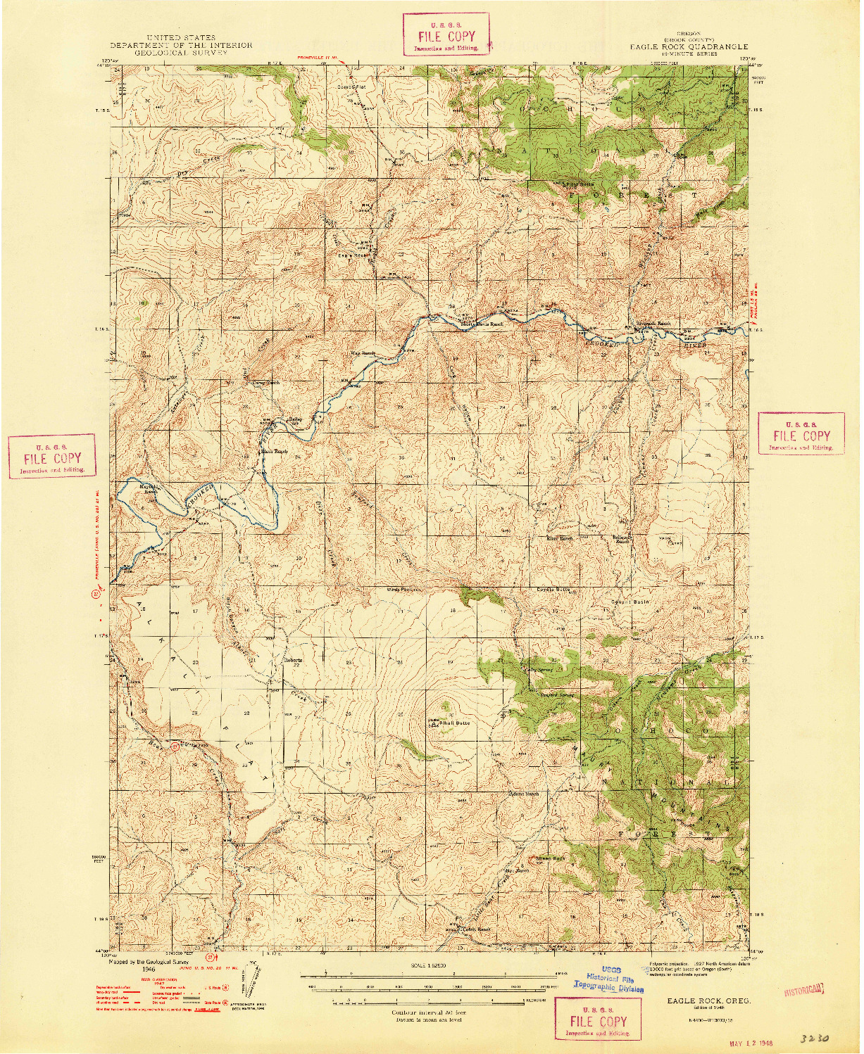 USGS 1:62500-SCALE QUADRANGLE FOR EAGLE ROCK, OR 1948