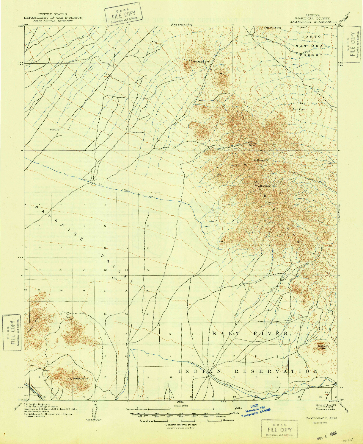 USGS 1:62500-SCALE QUADRANGLE FOR CAMELBACK, AZ 1906