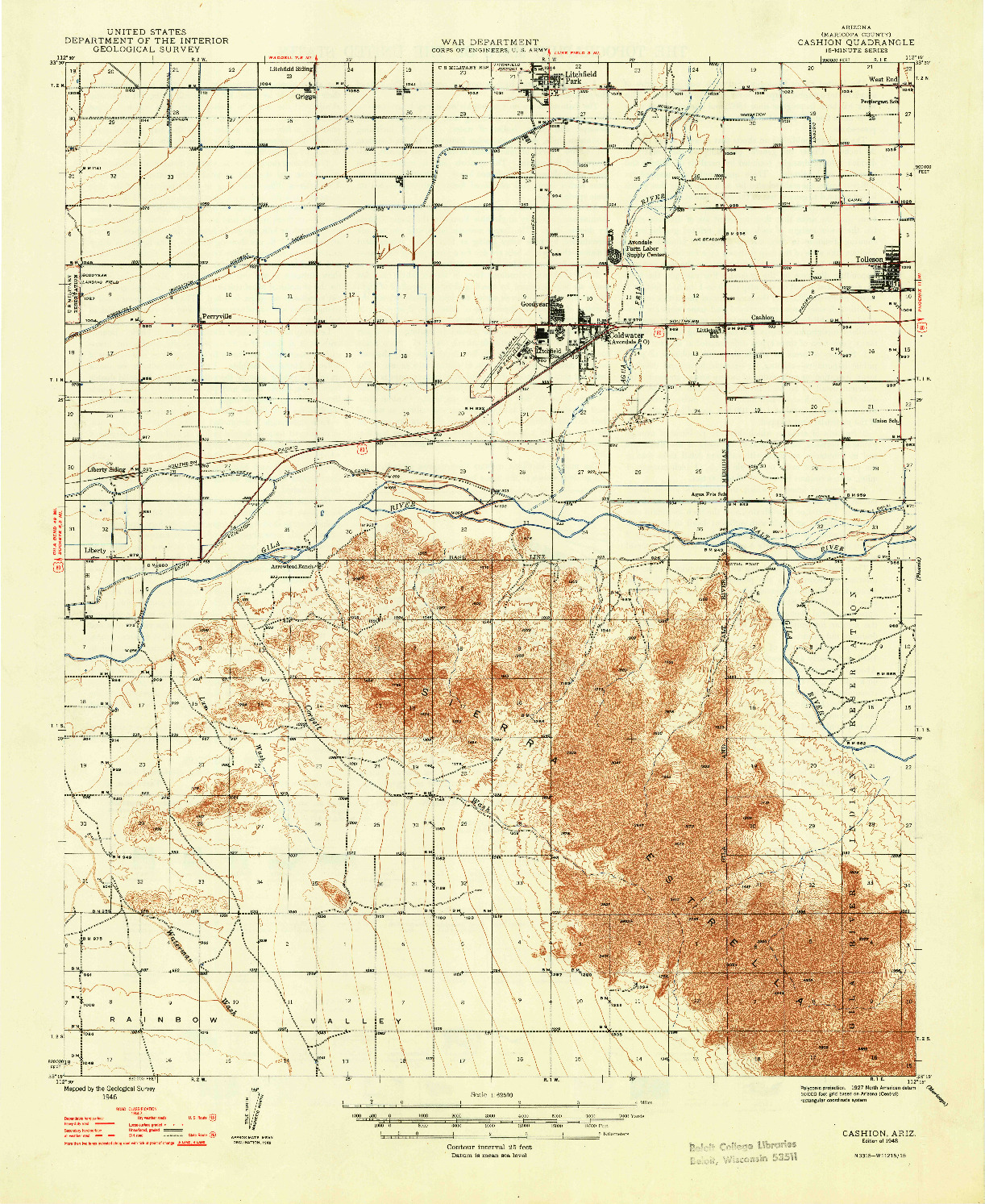USGS 1:62500-SCALE QUADRANGLE FOR CASHION, AZ 1948