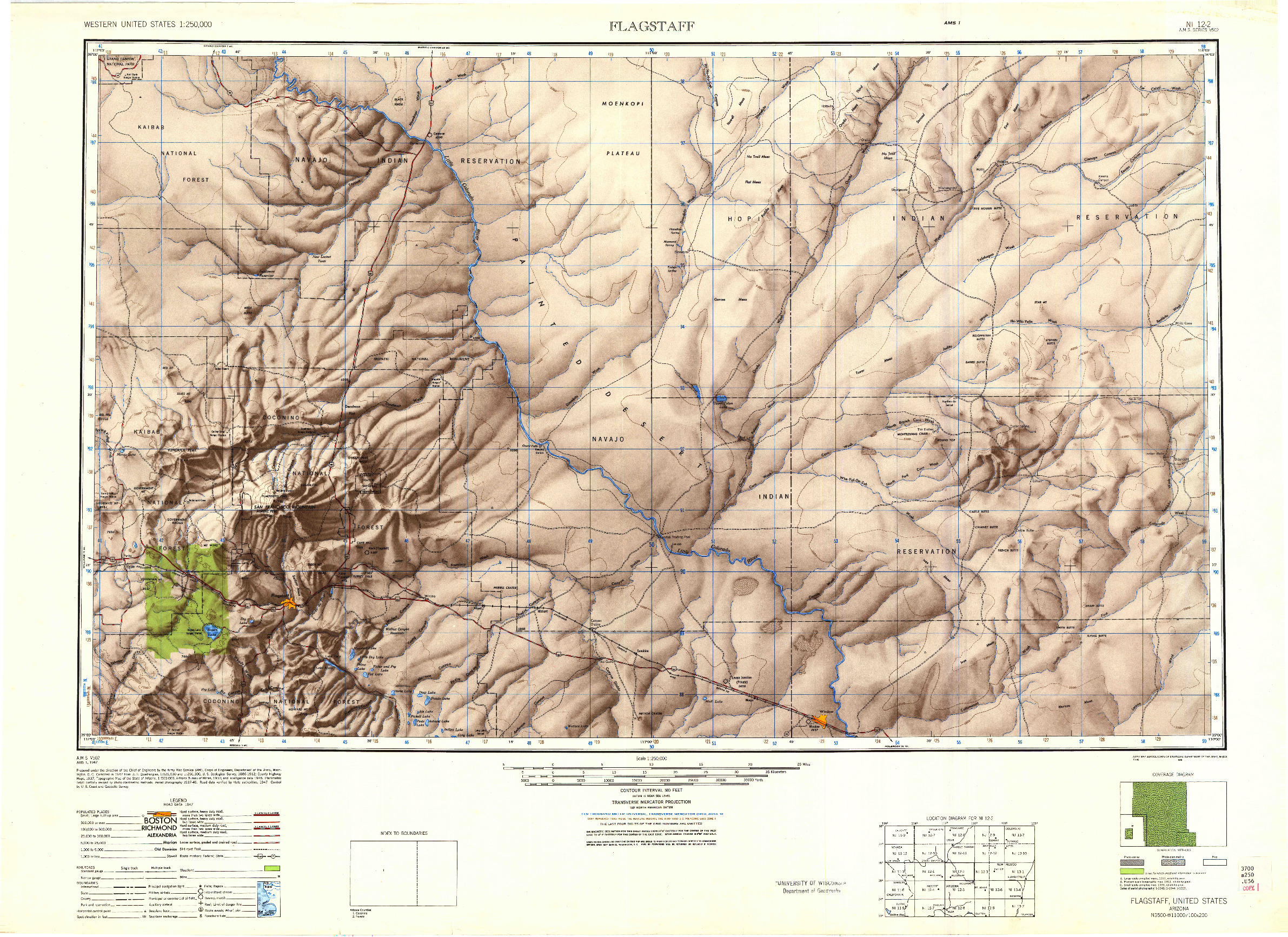 USGS 1:250000-SCALE QUADRANGLE FOR FLAGSTAFF, AZ 1947