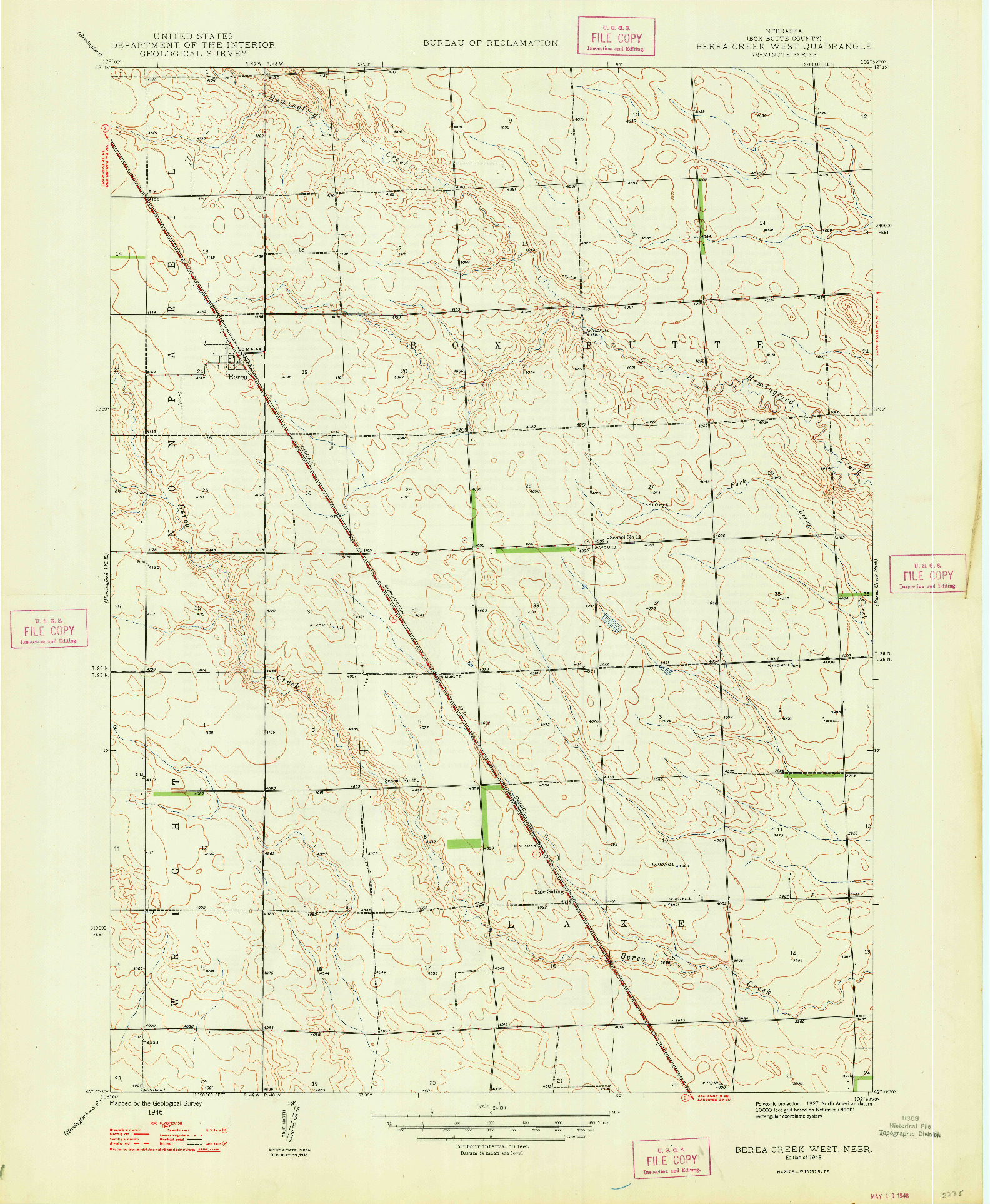 USGS 1:24000-SCALE QUADRANGLE FOR BEREA CREEK WEST, NE 1948