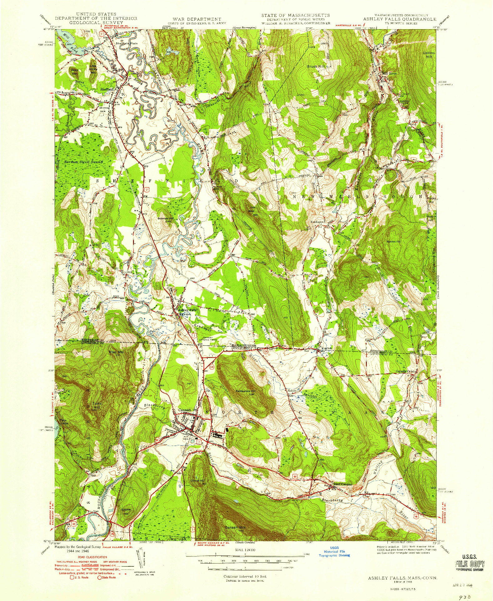 USGS 1:24000-SCALE QUADRANGLE FOR ASHLEY FALLS, MA 1948
