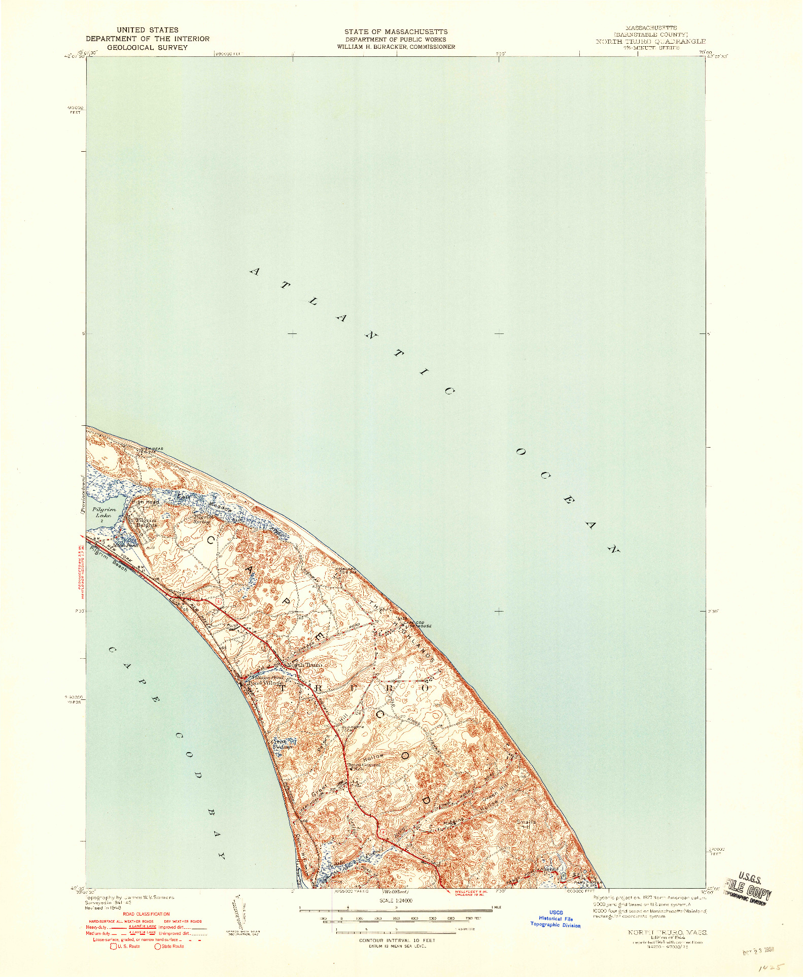 USGS 1:24000-SCALE QUADRANGLE FOR NORTH TRURO, MA 1944