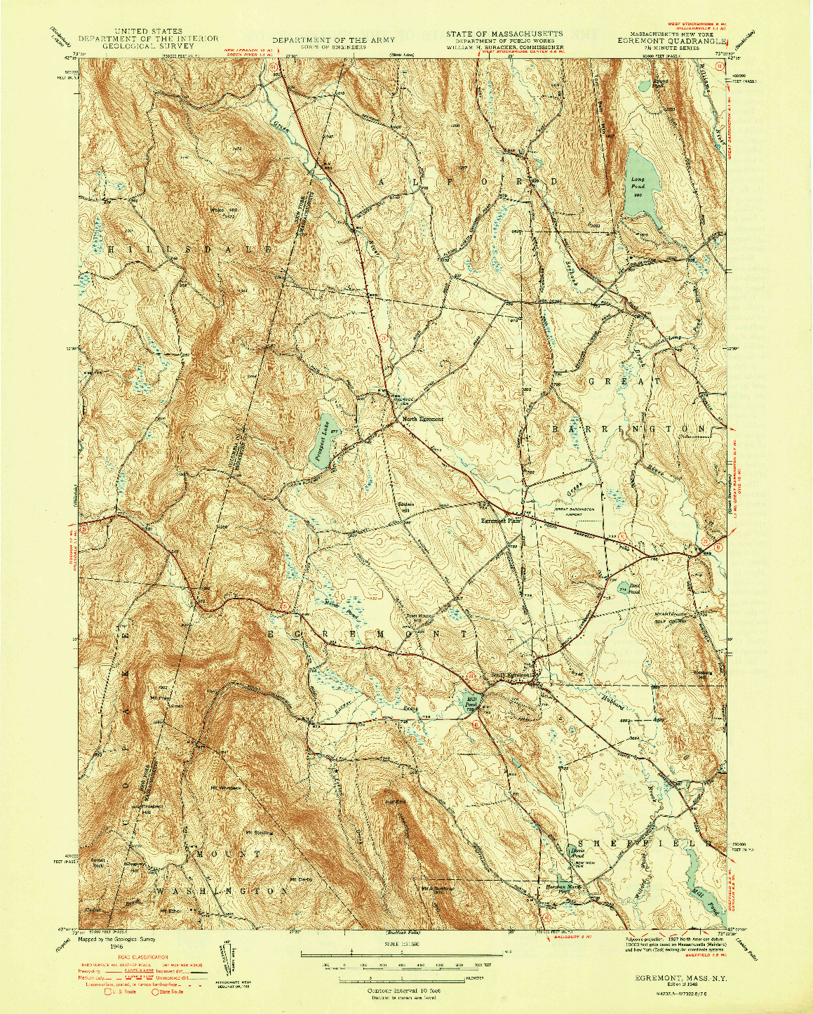 USGS 1:31680-SCALE QUADRANGLE FOR EGREMONT, MA 1948