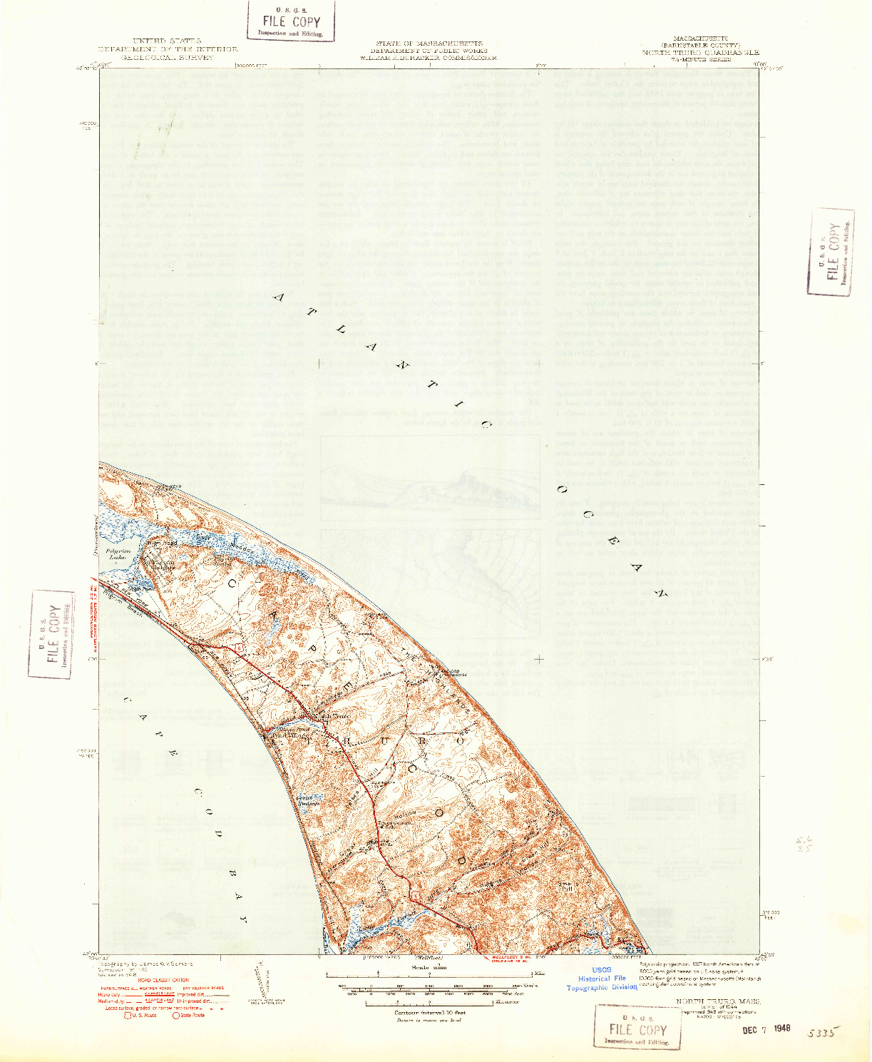 USGS 1:31680-SCALE QUADRANGLE FOR NORTH TRURO, MA 1944
