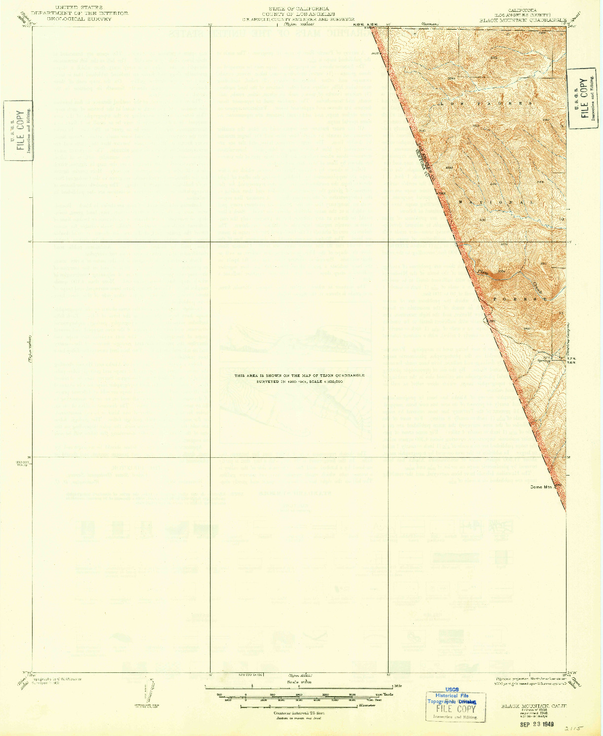 USGS 1:24000-SCALE QUADRANGLE FOR BLACK MOUNTAIN, CA 1938