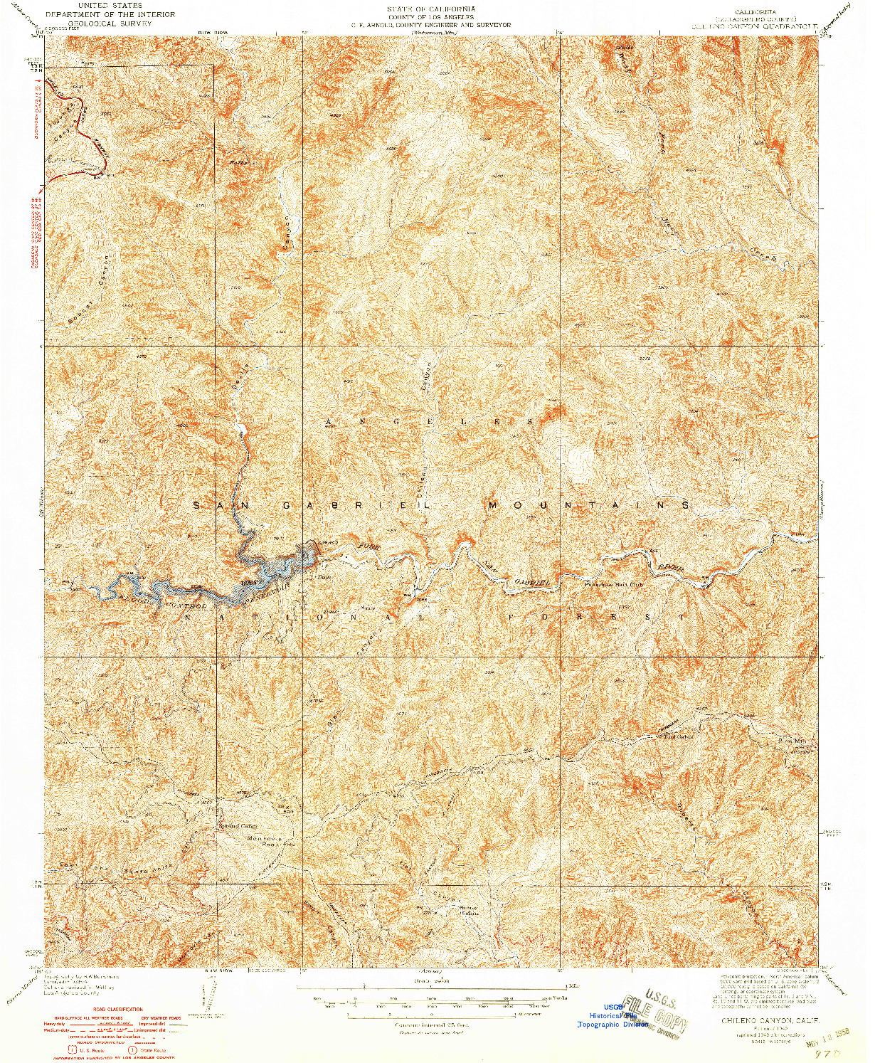 USGS 1:24000-SCALE QUADRANGLE FOR CHILENO CANYON, CA 1942