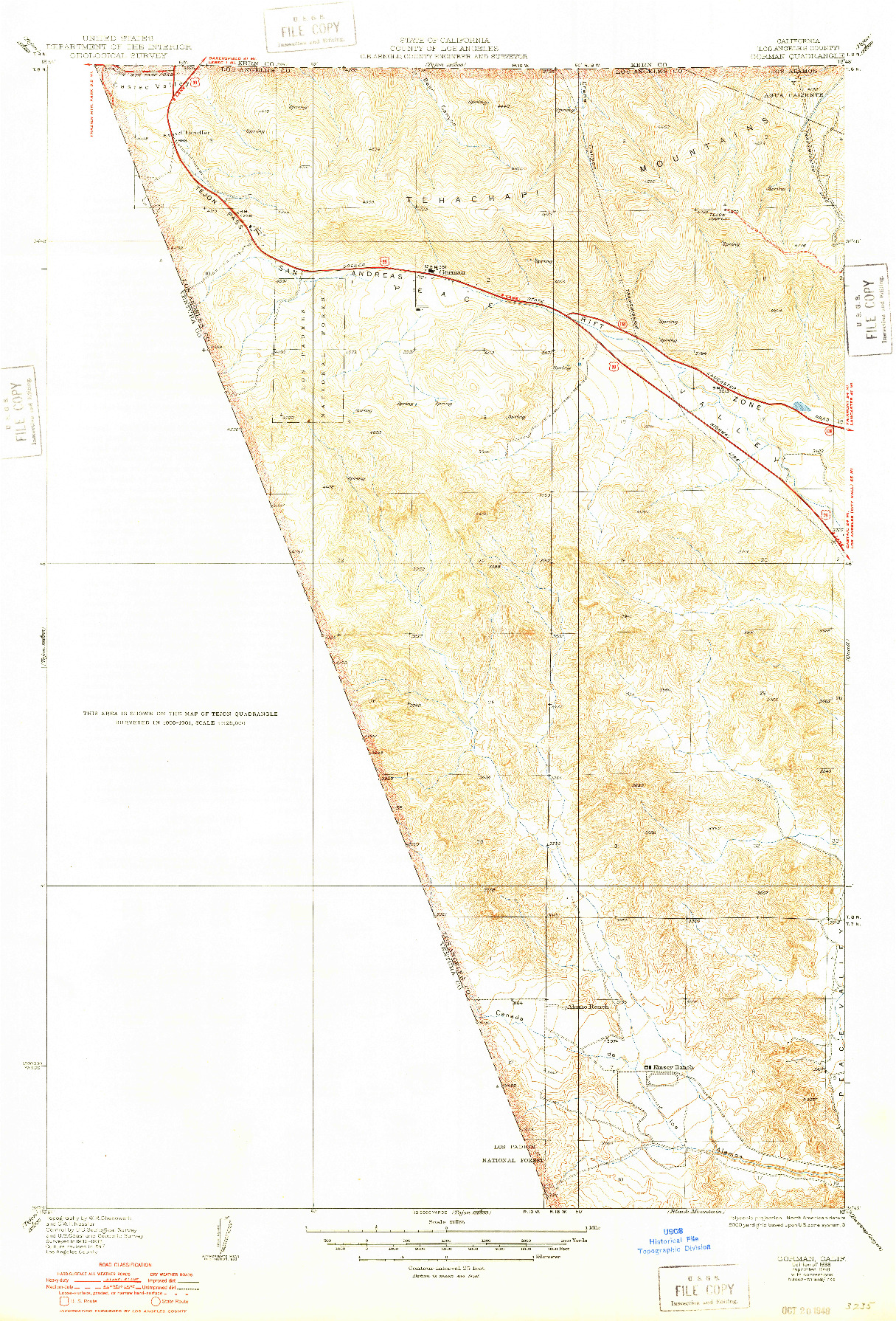 USGS 1:24000-SCALE QUADRANGLE FOR GORMAN, CA 1938