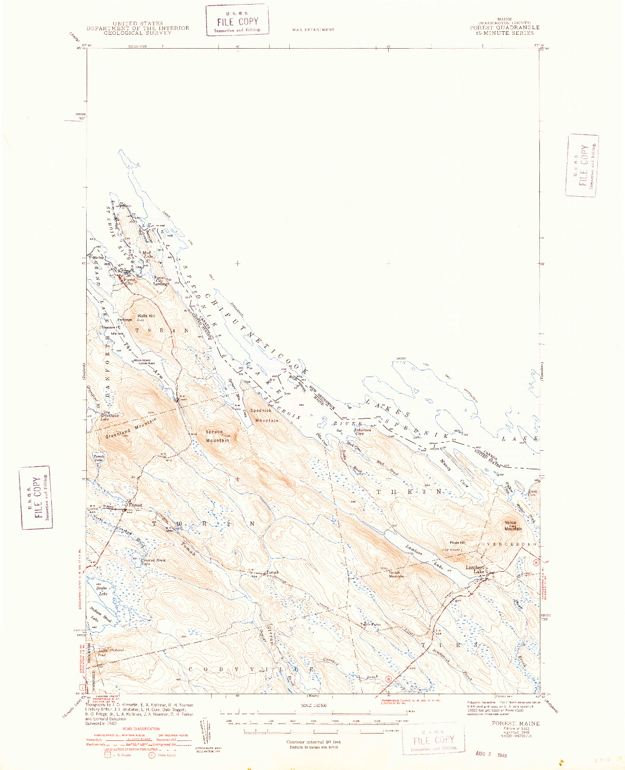 USGS 1:62500-SCALE QUADRANGLE FOR FOREST, ME 1942