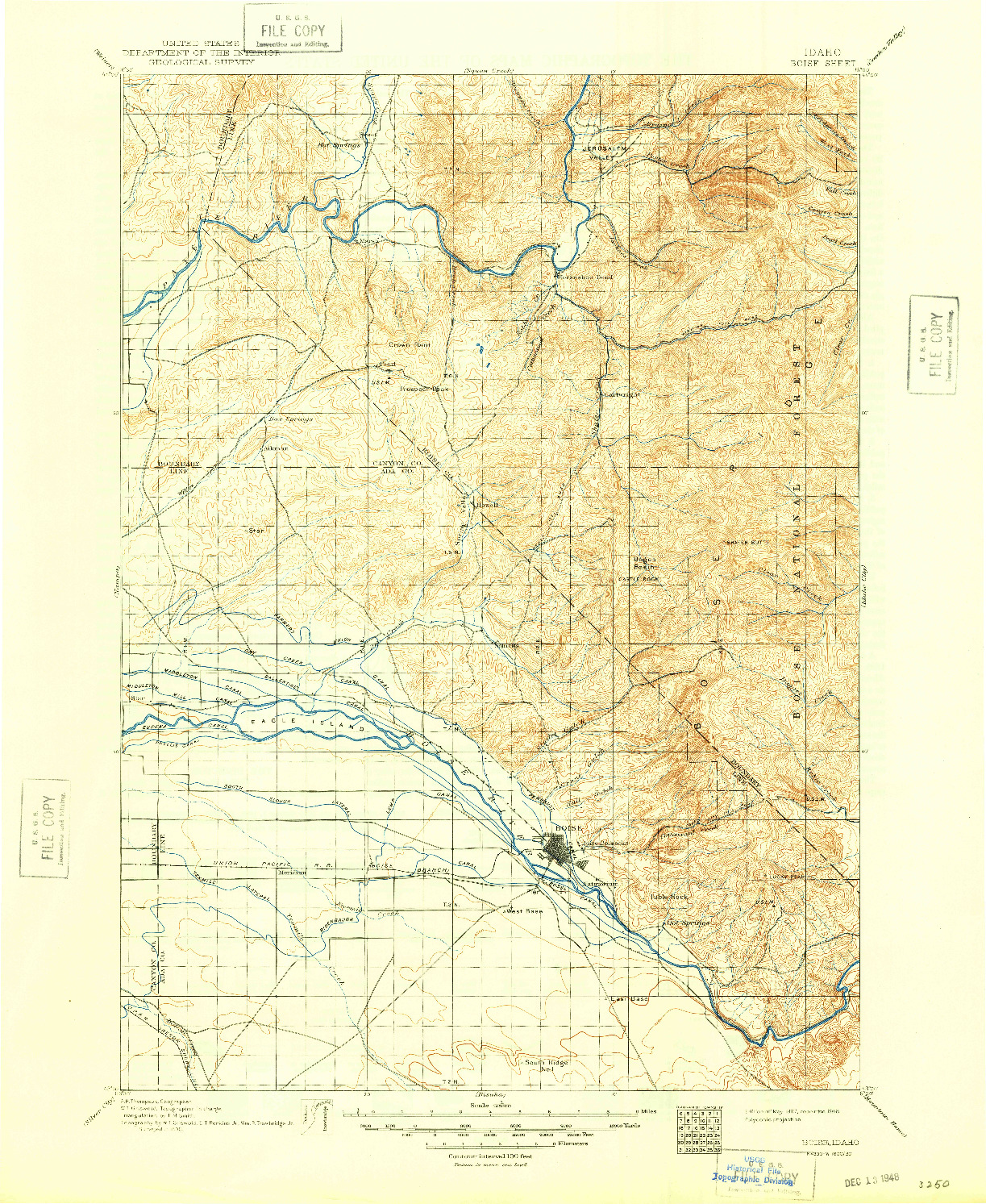 USGS 1:125000-SCALE QUADRANGLE FOR BOISE, ID 1897