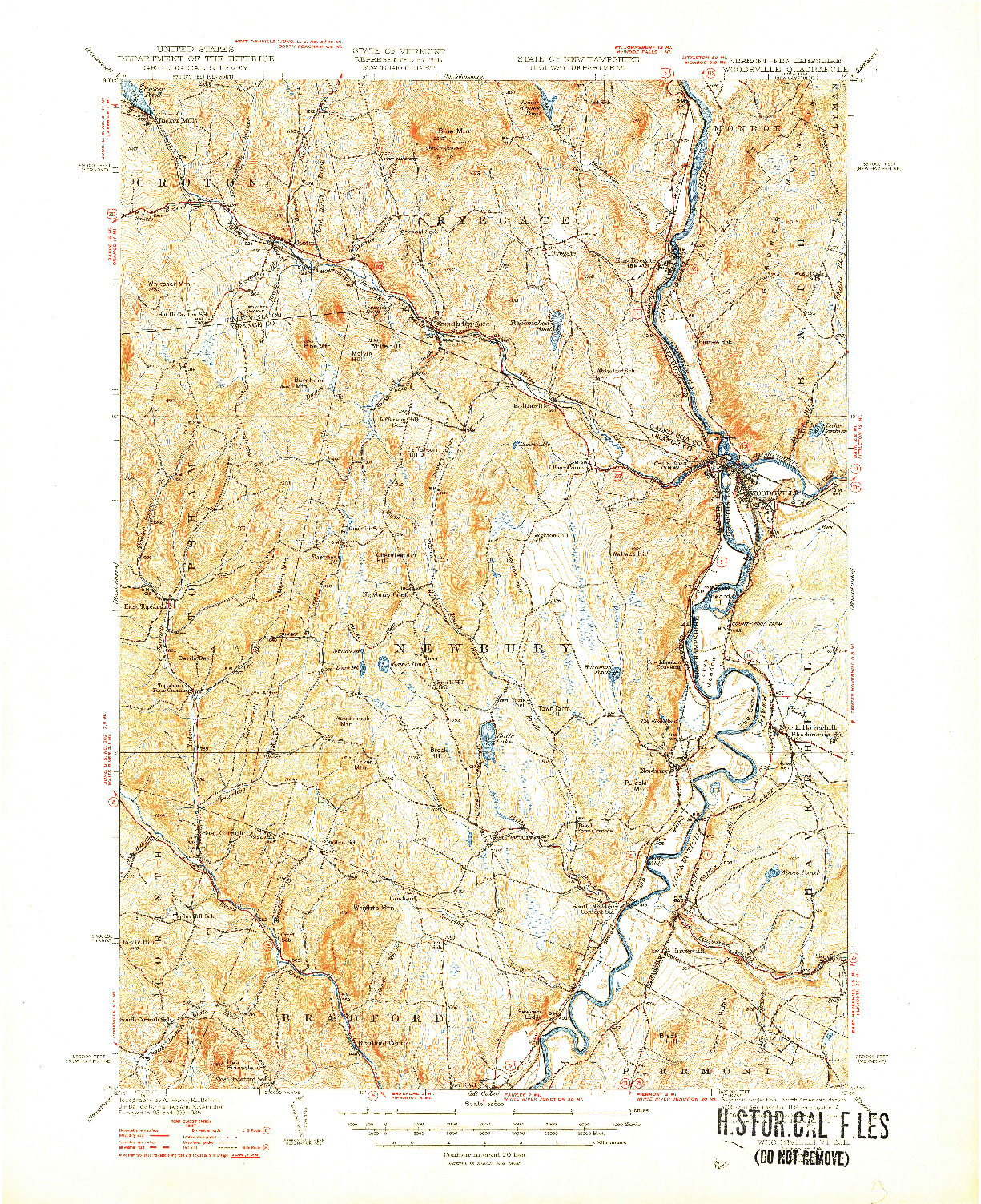 USGS 1:62500-SCALE QUADRANGLE FOR WOODSVILLE, VT 1941