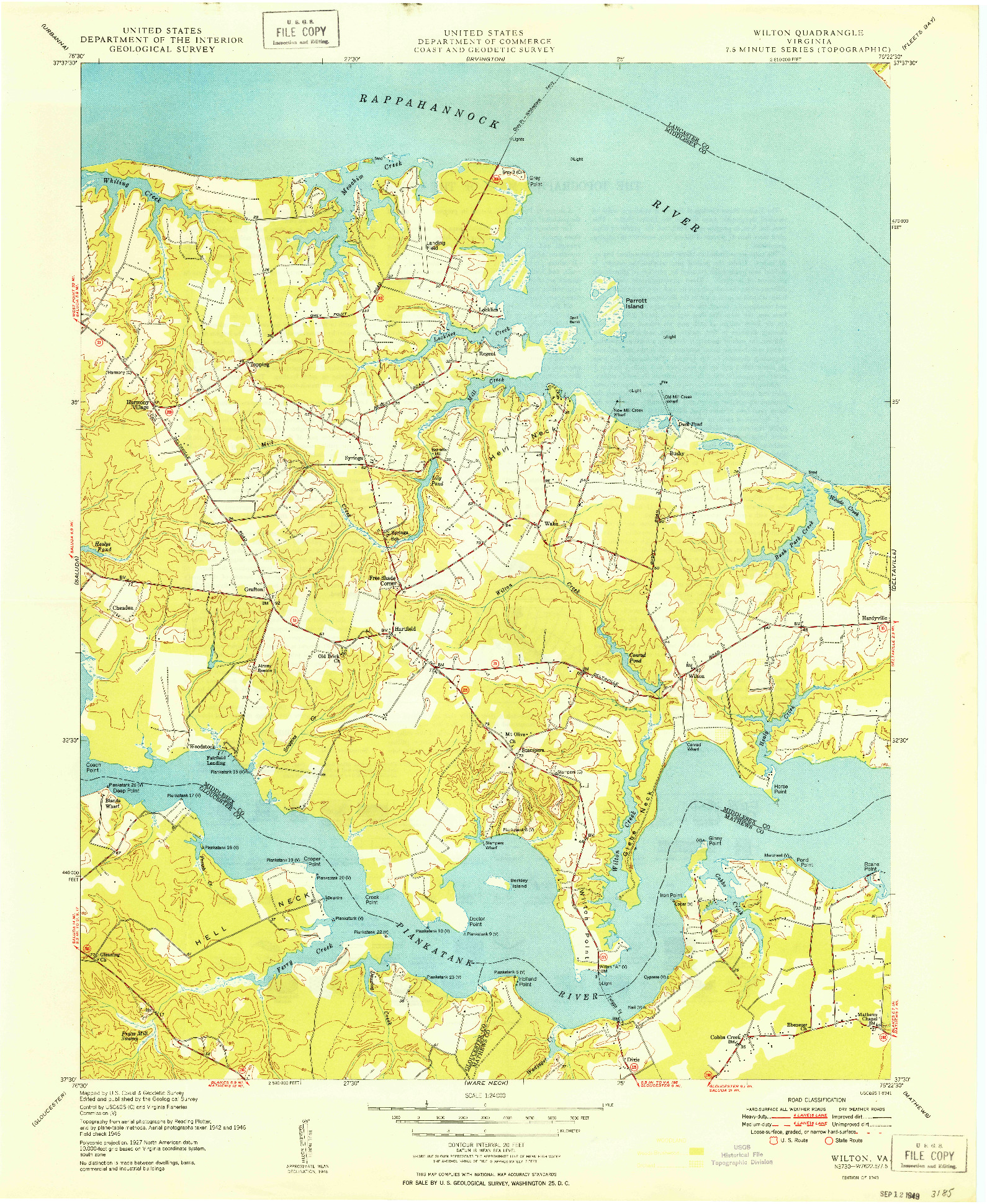 USGS 1:24000-SCALE QUADRANGLE FOR WILTON, VA 1949