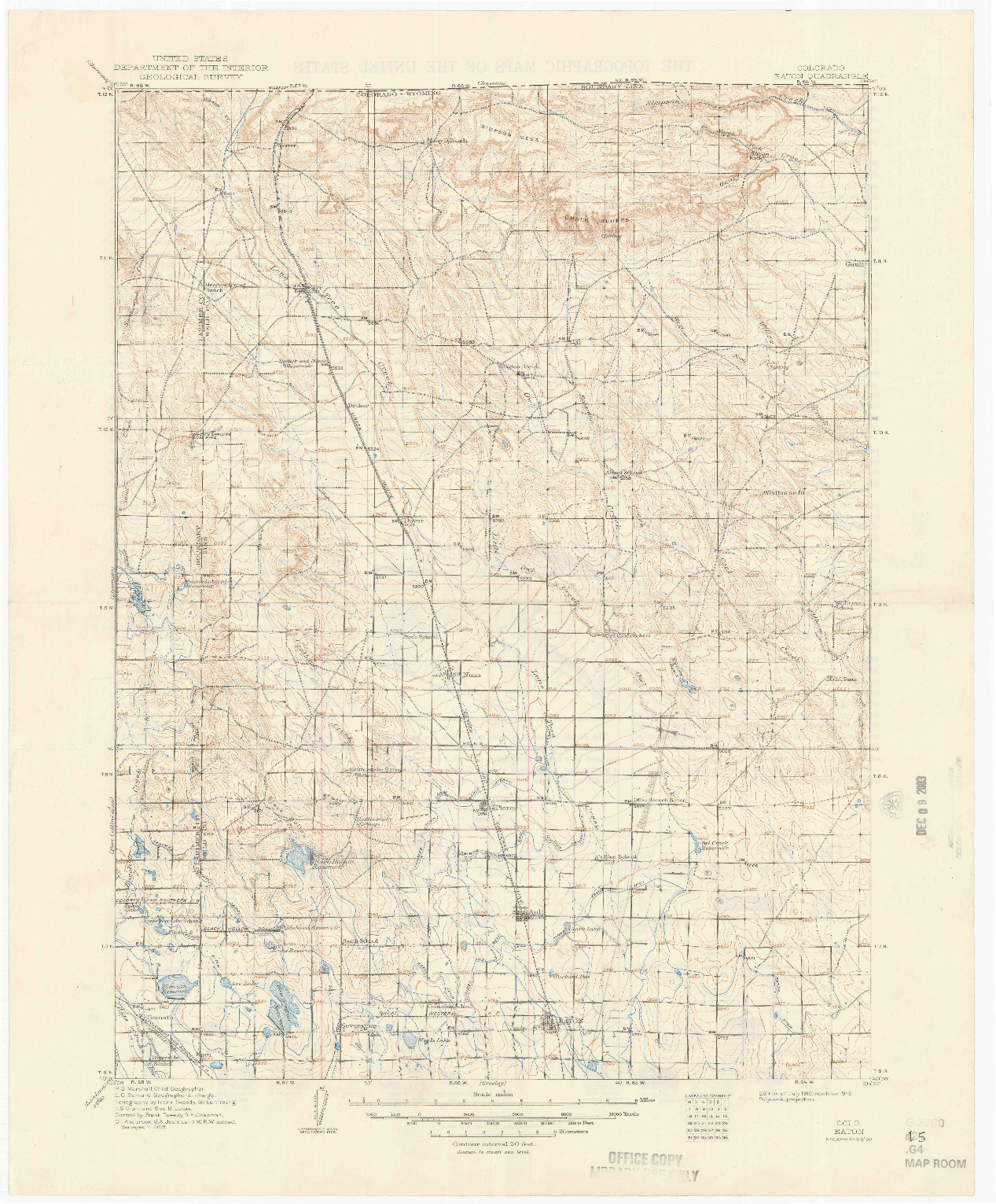 USGS 1:125000-SCALE QUADRANGLE FOR EATON, CO 1910