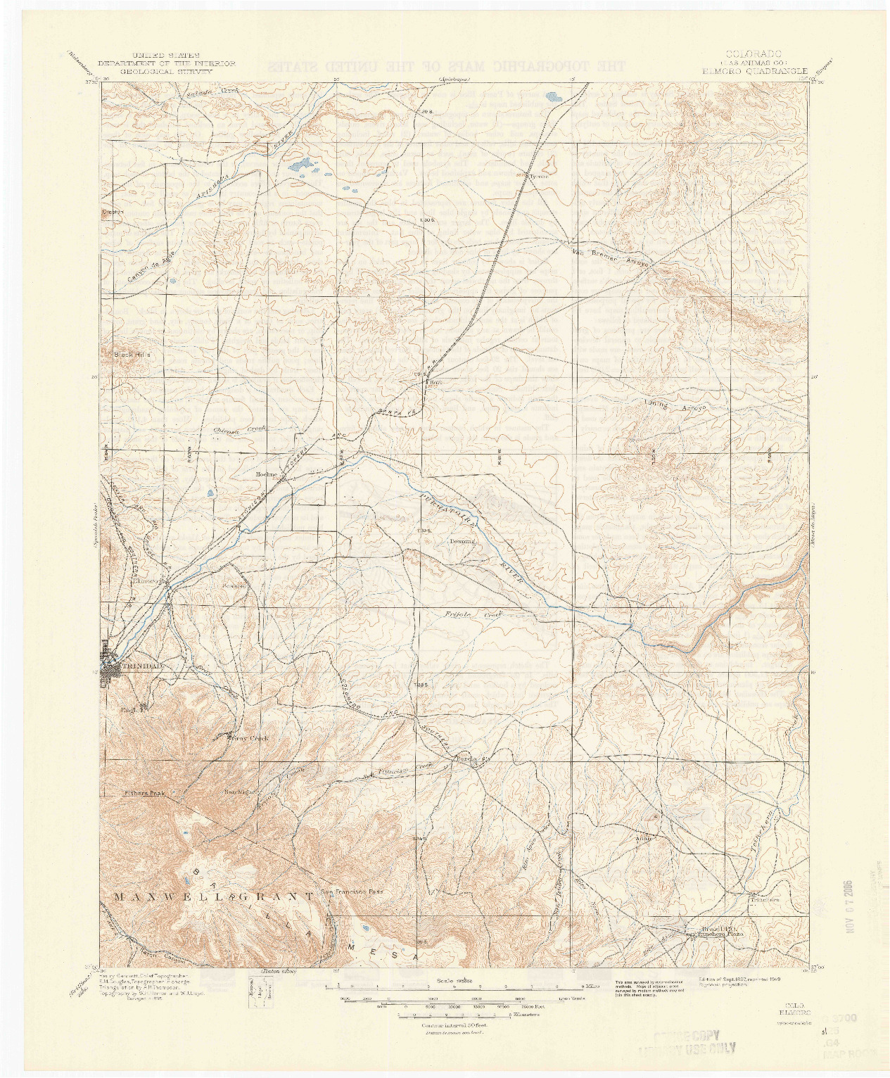 USGS 1:125000-SCALE QUADRANGLE FOR ELMORO, CO 1897