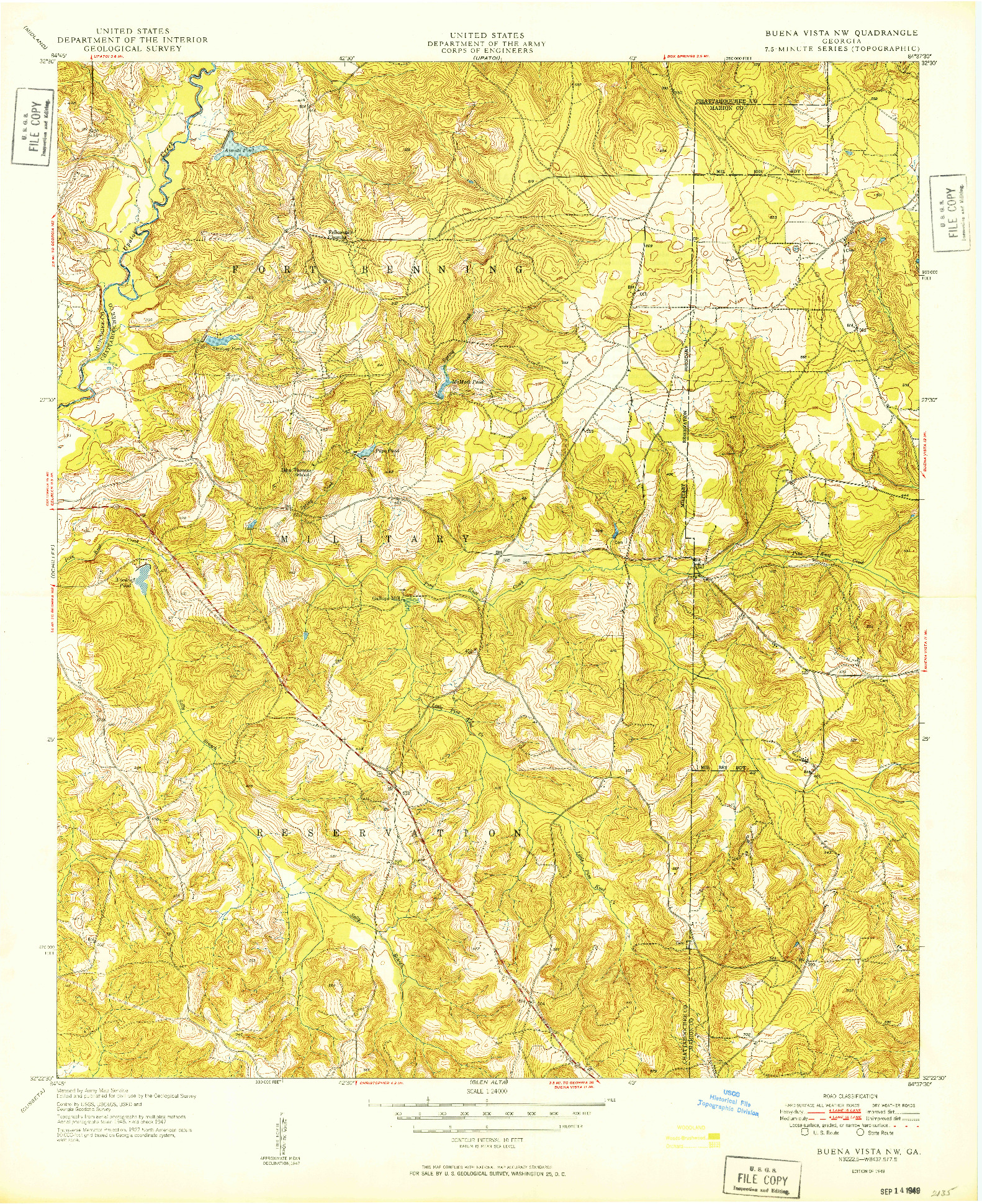 USGS 1:24000-SCALE QUADRANGLE FOR BUENA VISTA NW, GA 1949