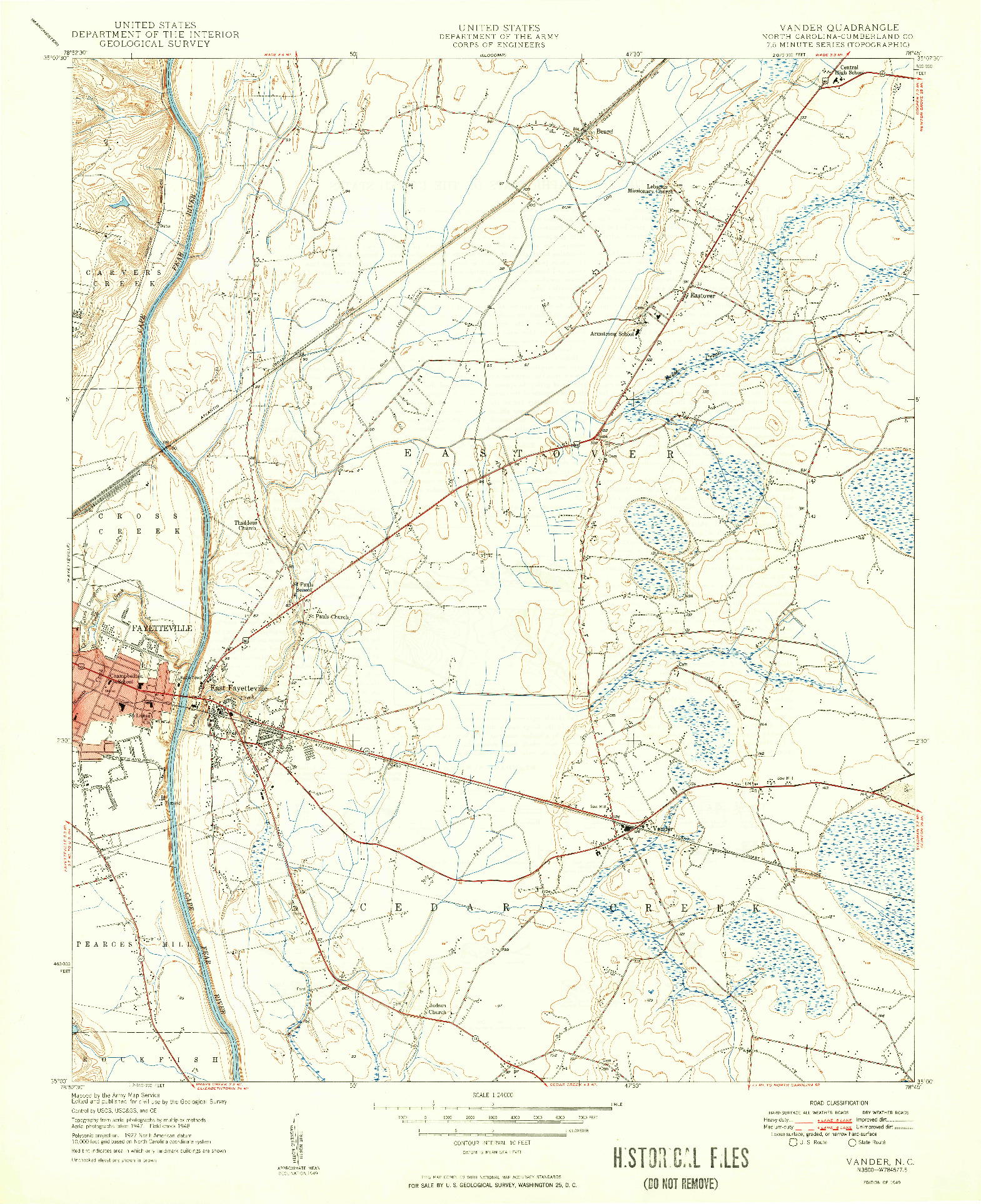 USGS 1:24000-SCALE QUADRANGLE FOR VANDER, NC 1949