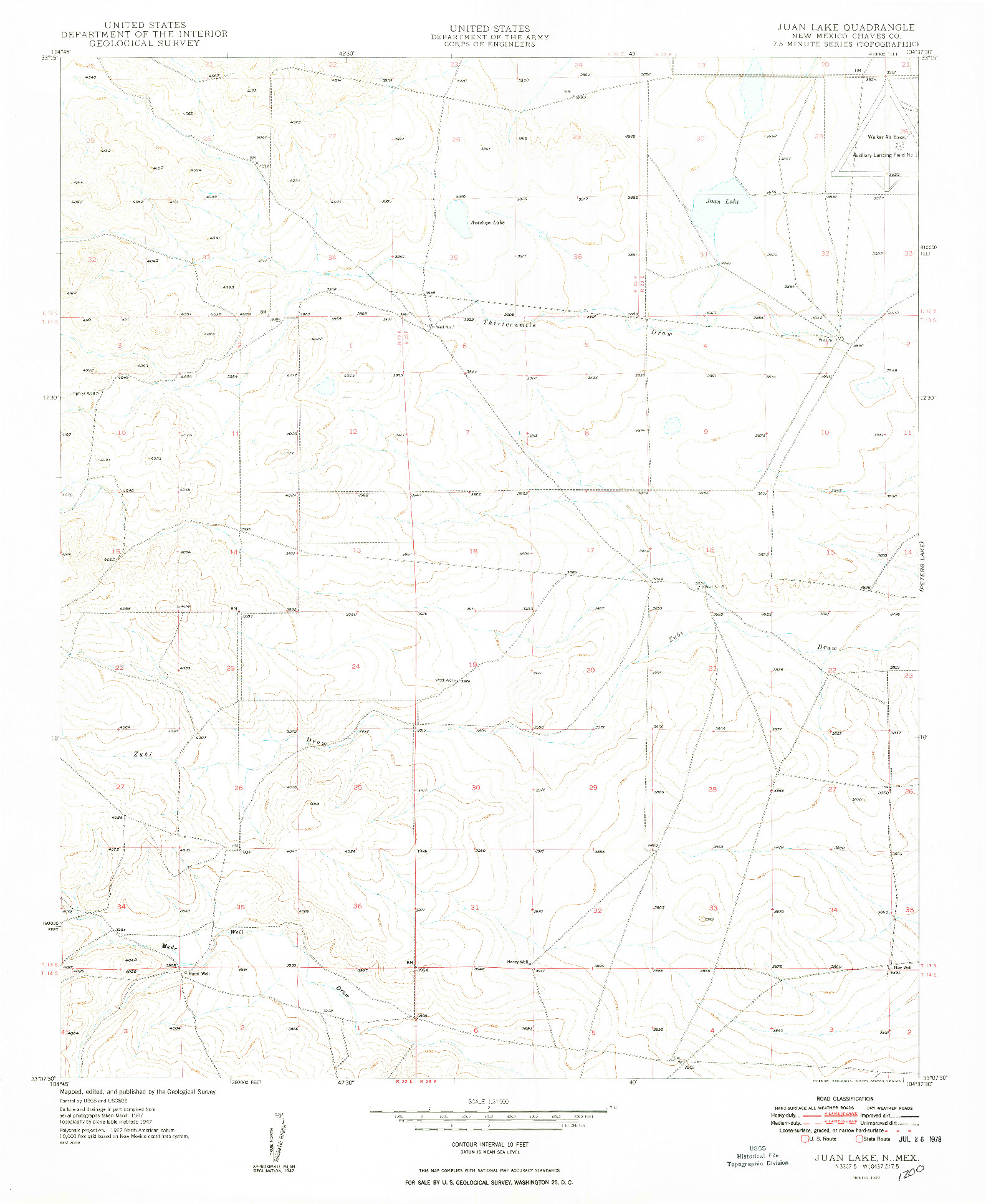 USGS 1:24000-SCALE QUADRANGLE FOR JUAN LAKE, NM 1949