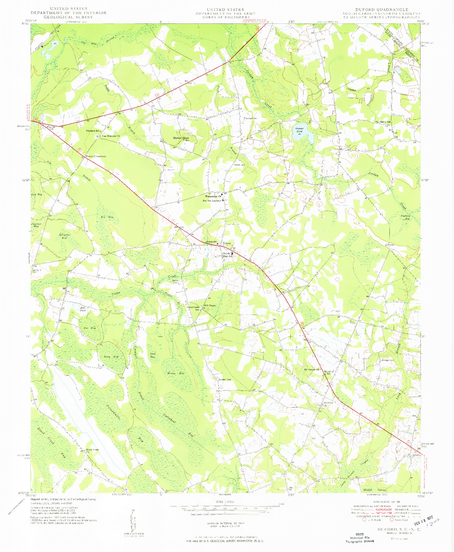 USGS 1:24000-SCALE QUADRANGLE FOR DUFORD, SC 1949