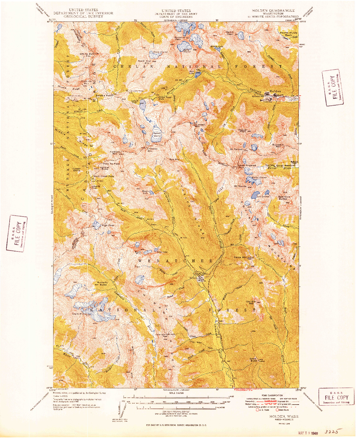 USGS 1:62500-SCALE QUADRANGLE FOR HOLDEN, WA 1949