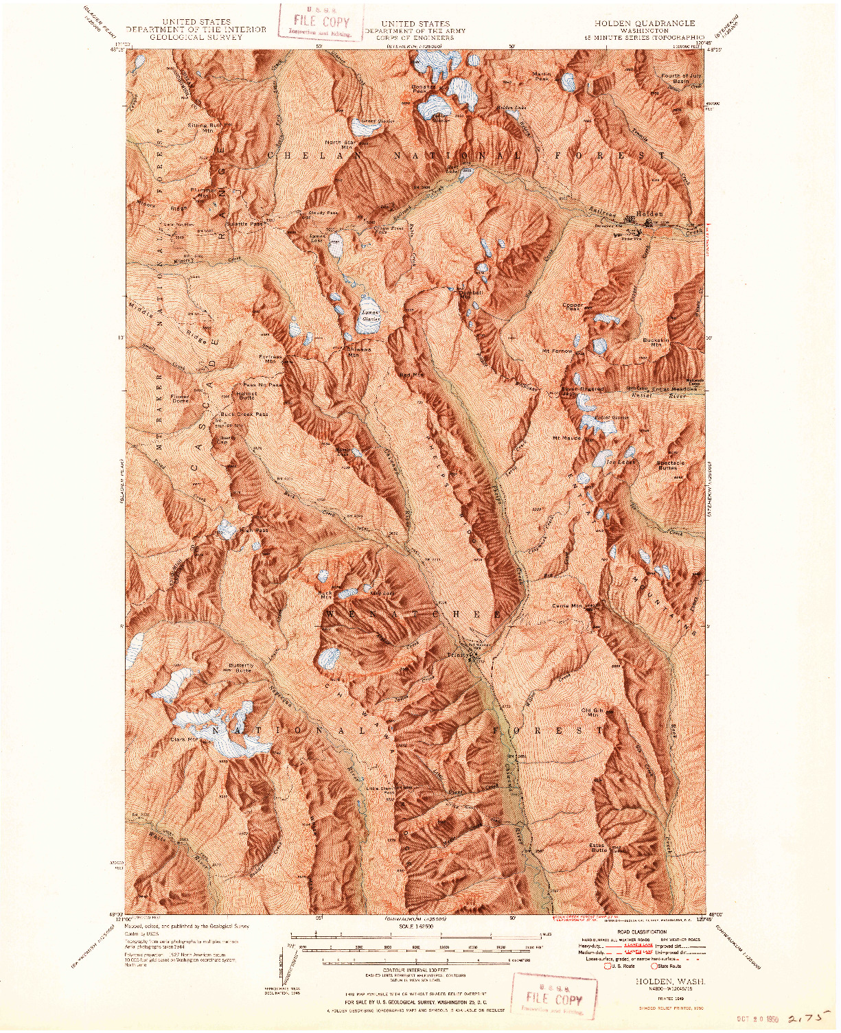 USGS 1:62500-SCALE QUADRANGLE FOR HOLDEN, WA 1949