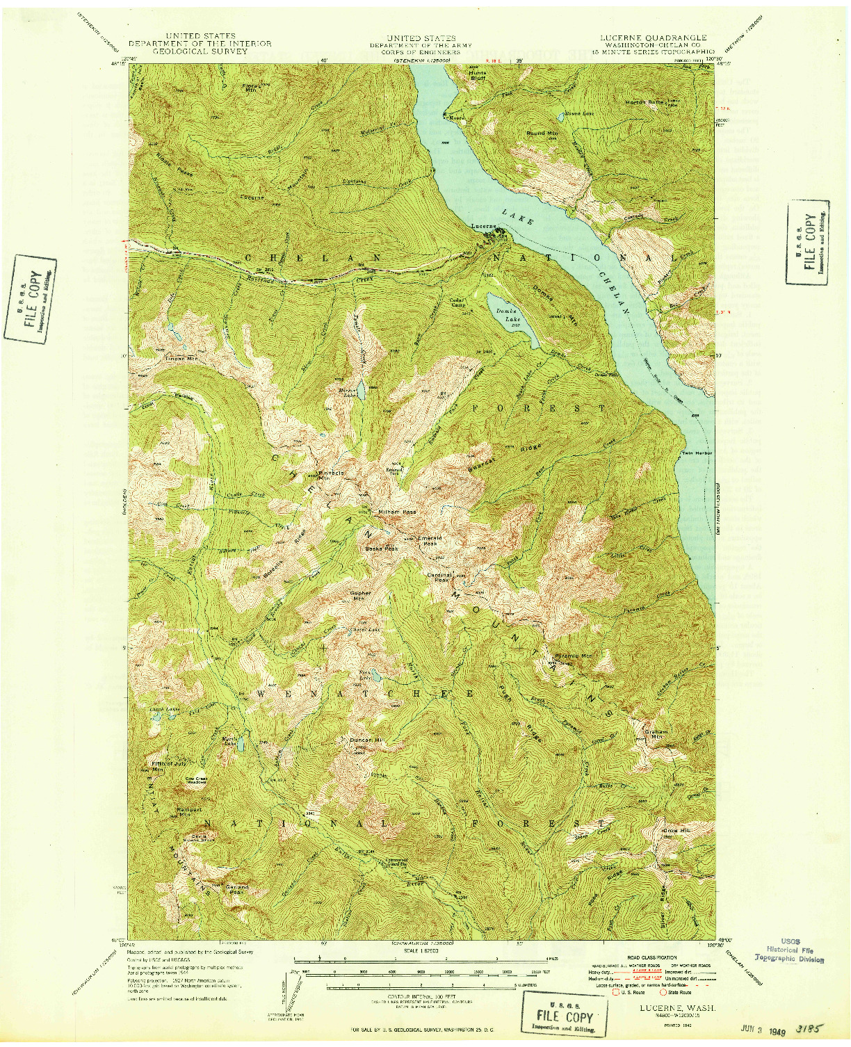 USGS 1:62500-SCALE QUADRANGLE FOR LUCERNE, WA 1949