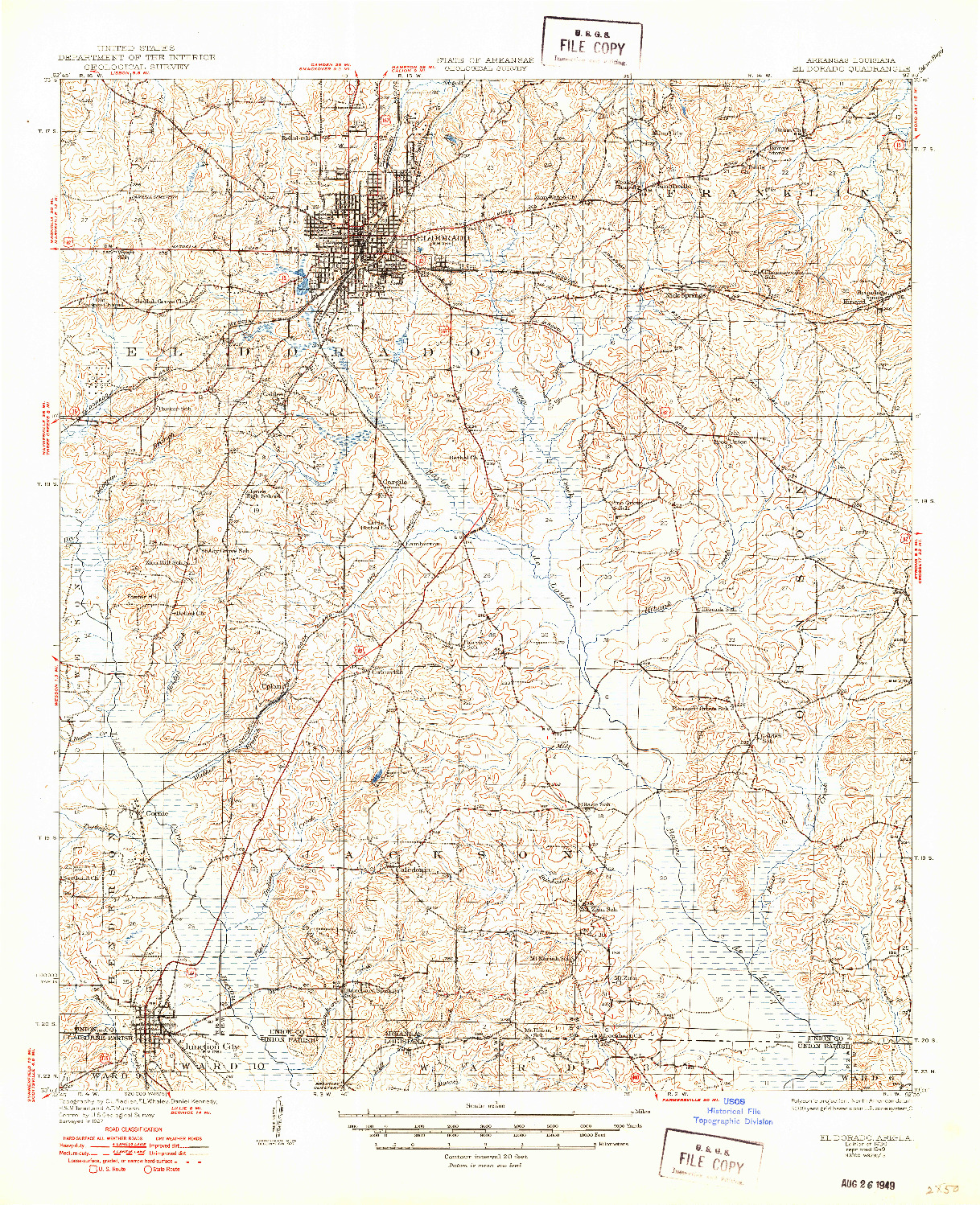 USGS 1:62500-SCALE QUADRANGLE FOR EL DORADO, AR 1930