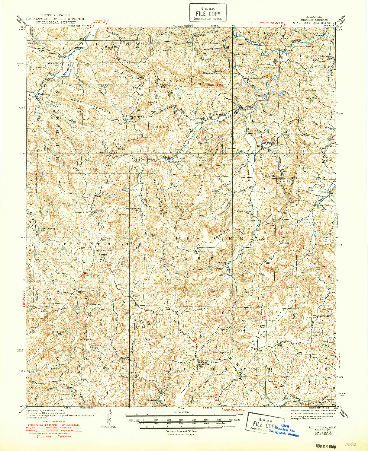 USGS 1:62500-SCALE QUADRANGLE FOR MT JUDEA, AR 1940