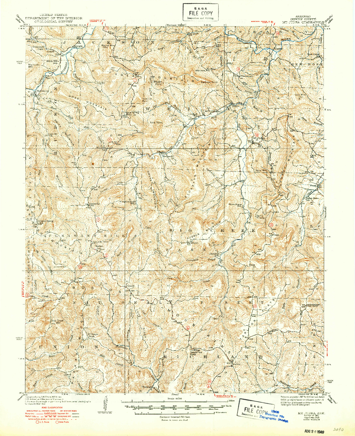 USGS 1:62500-SCALE QUADRANGLE FOR MT JUDEA, AR 1940