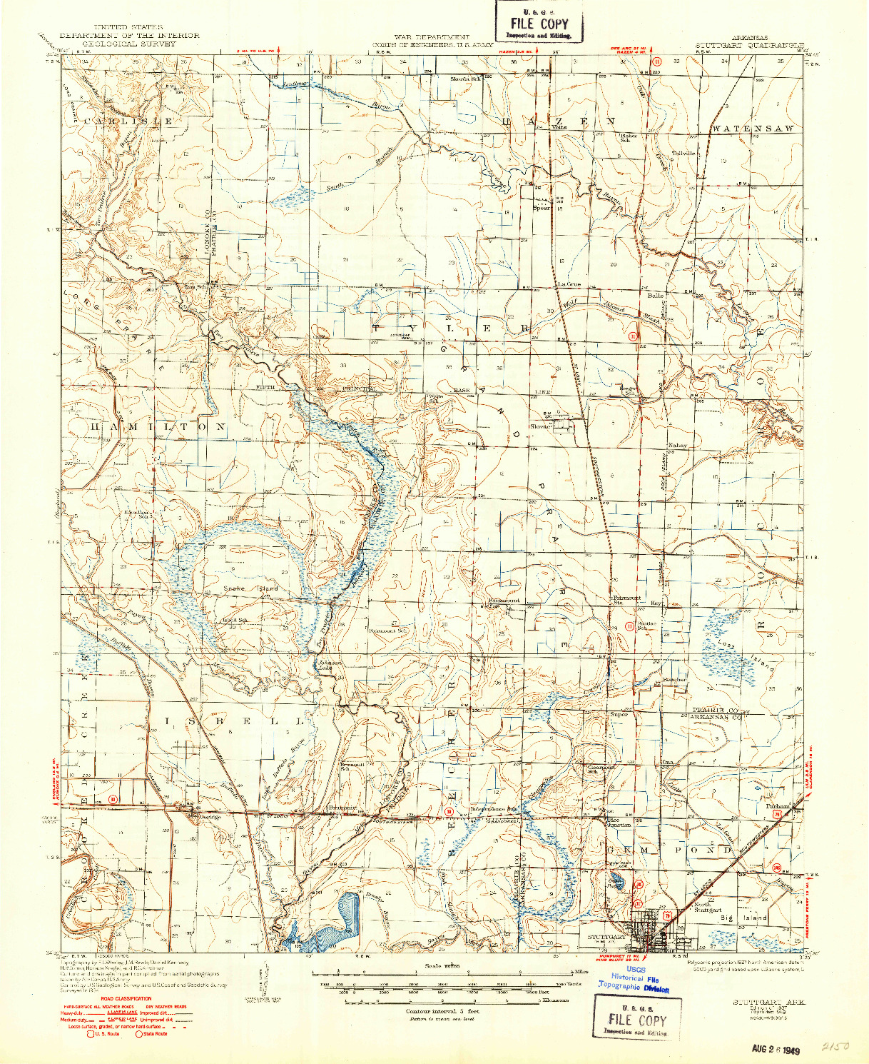 USGS 1:62500-SCALE QUADRANGLE FOR STUTTGART, AR 1937