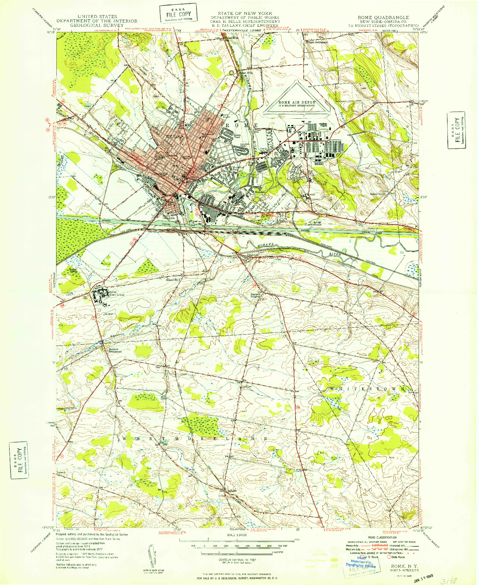 USGS 1:24000-SCALE QUADRANGLE FOR ROME, NY 1949