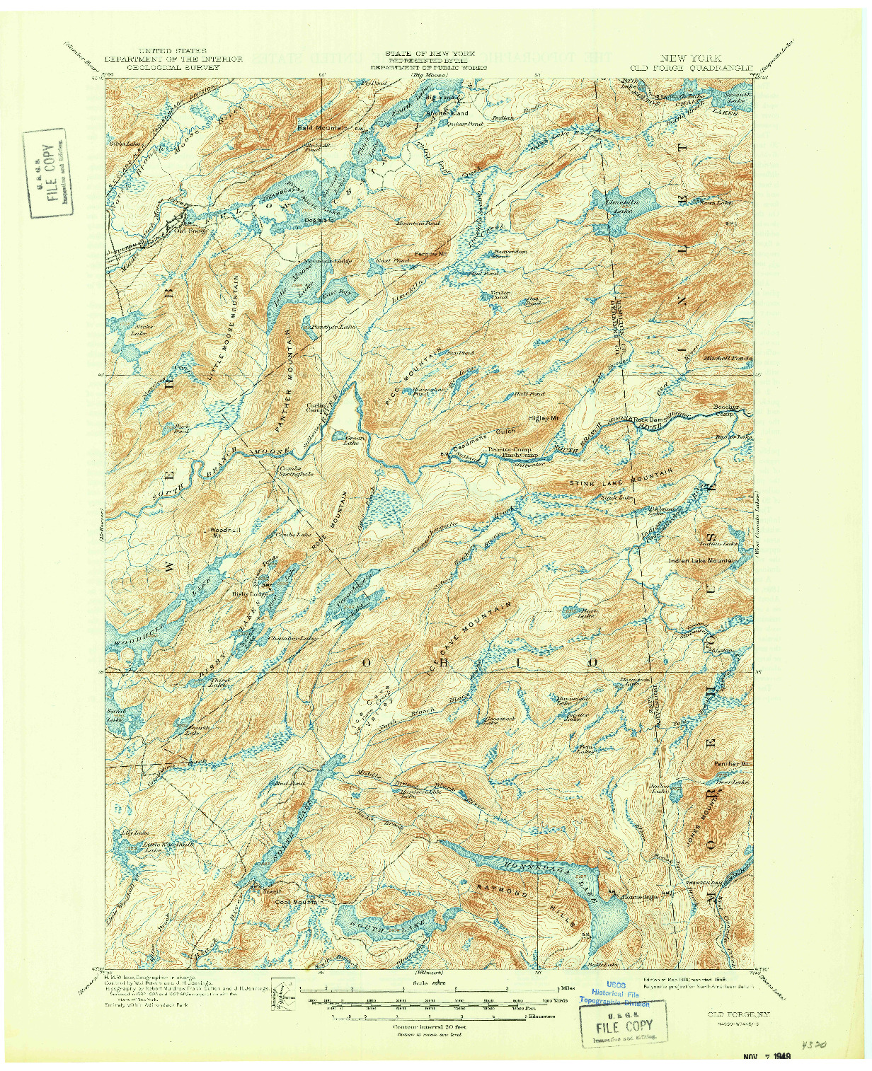 USGS 1:62500-SCALE QUADRANGLE FOR OLD FORGE, NY 1901