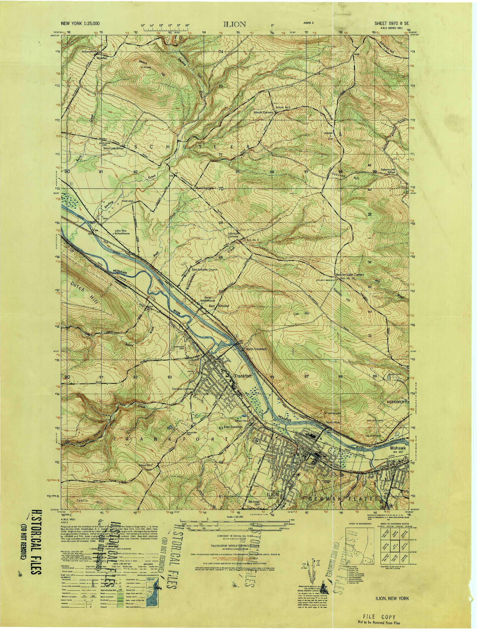 USGS 1:25000-SCALE QUADRANGLE FOR ILION, NY 1949