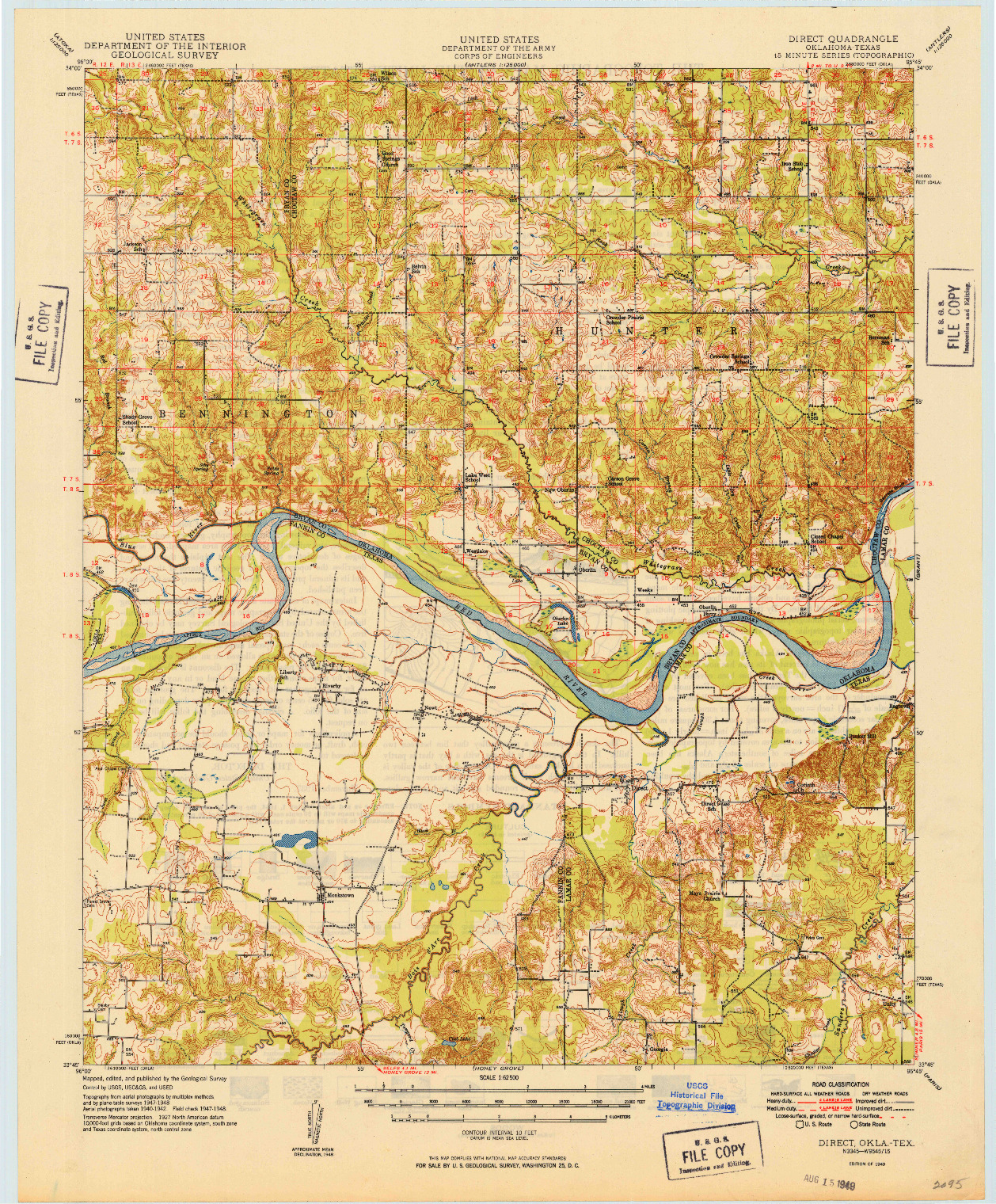 USGS 1:62500-SCALE QUADRANGLE FOR DIRECT, OK 1949